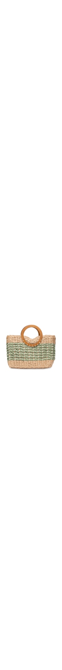 Bolsa Feminina Palha Alça Argola - Verde