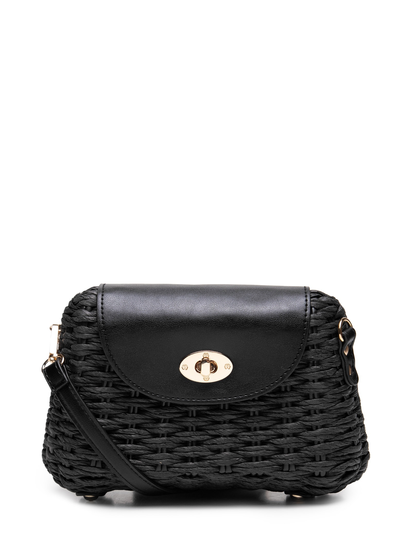 Bolsa Feminina Palha Baguete Preto Basiq