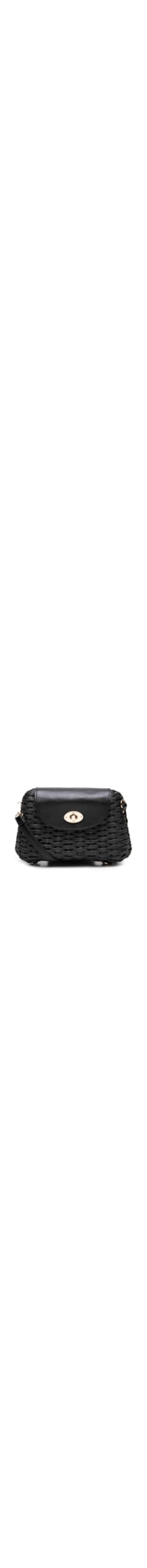 Bolsa Feminina Palha Baguete - Preto