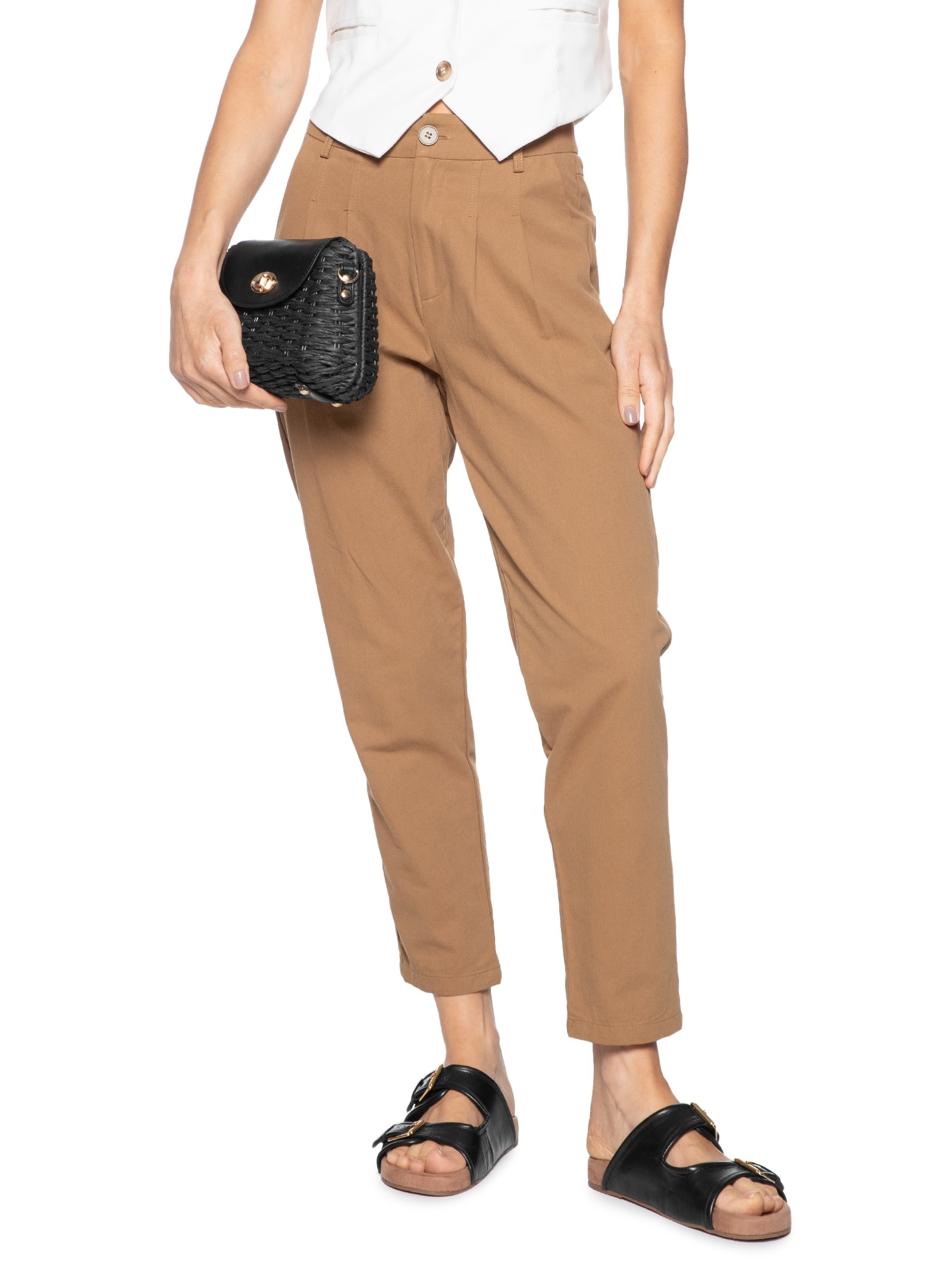 Bolsa Feminina Palha Baguete Preto Basiq