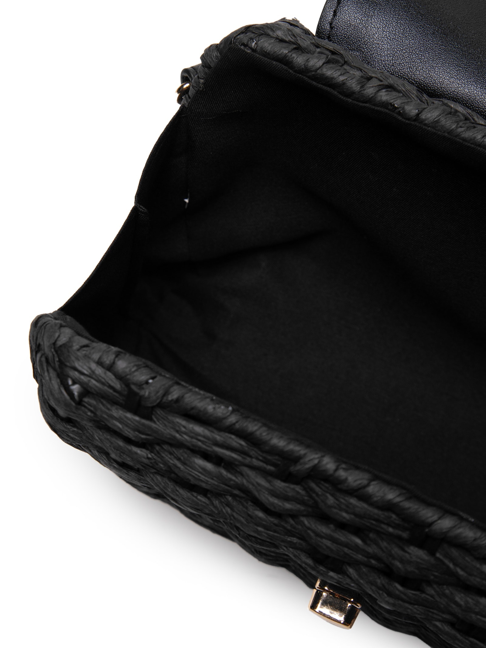 Bolsa Feminina Palha Baguete Preto Basiq
