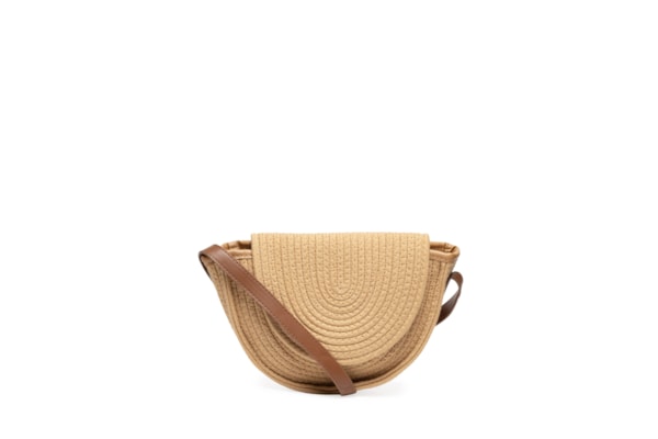 Bolsa Feminina Palha Com Alça Regulável - Bege