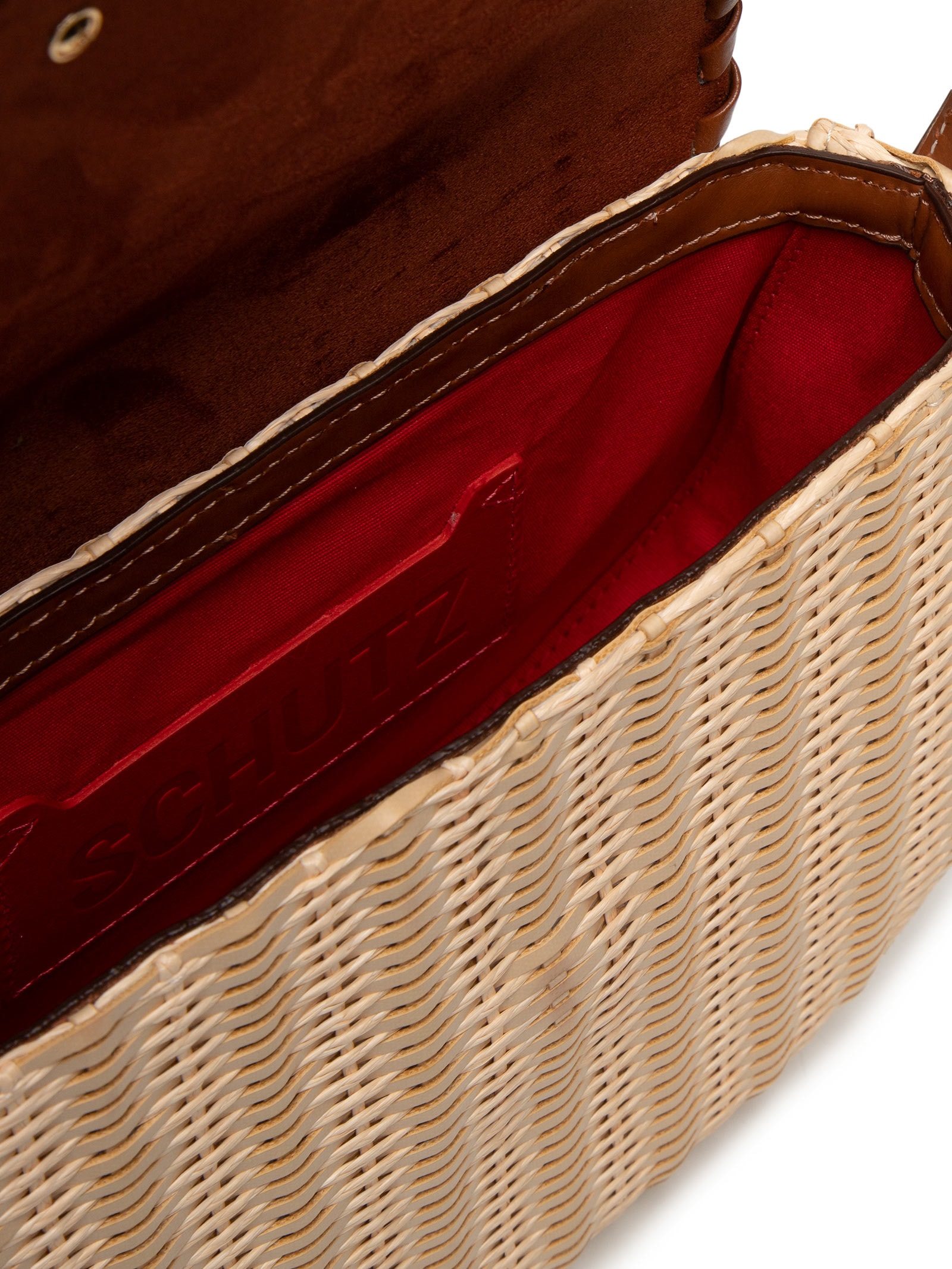 Bolsa Feminina Pequena Atanado Leather Brownie Bege Schutz