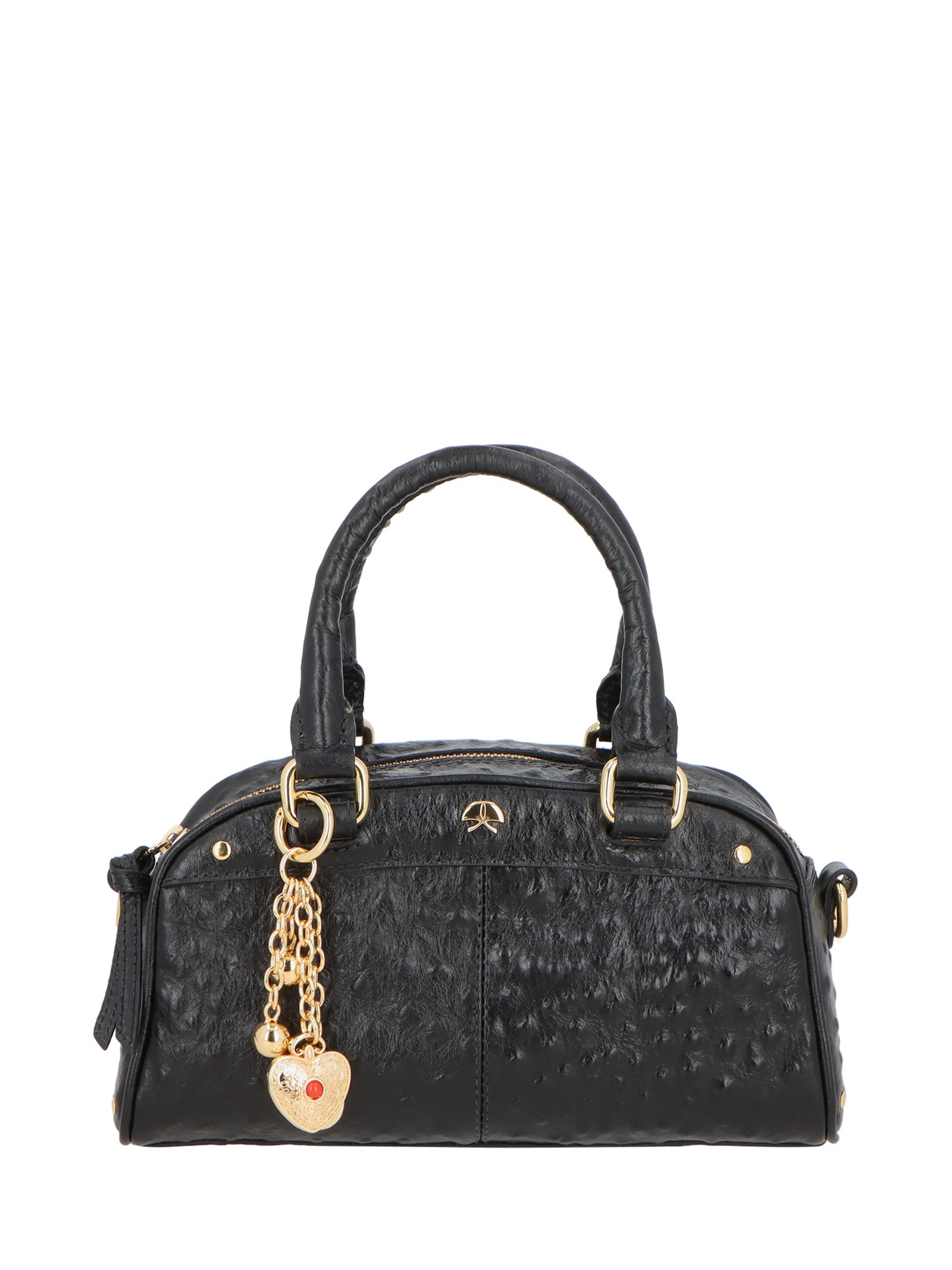 Bolsa Feminina Pequena Avestruz Preto Luiza Barcelos