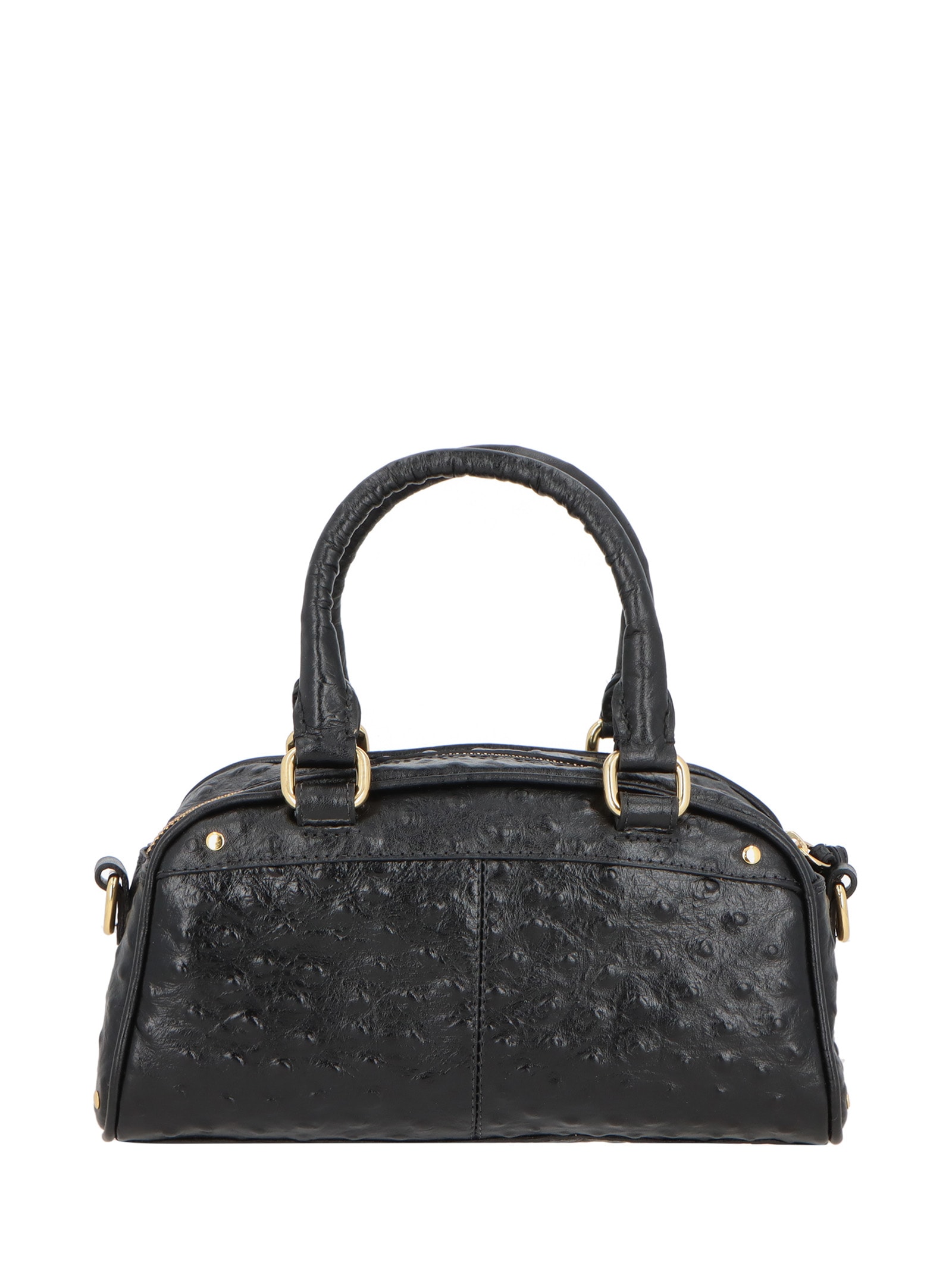 Bolsa Feminina Pequena Avestruz Preto Luiza Barcelos
