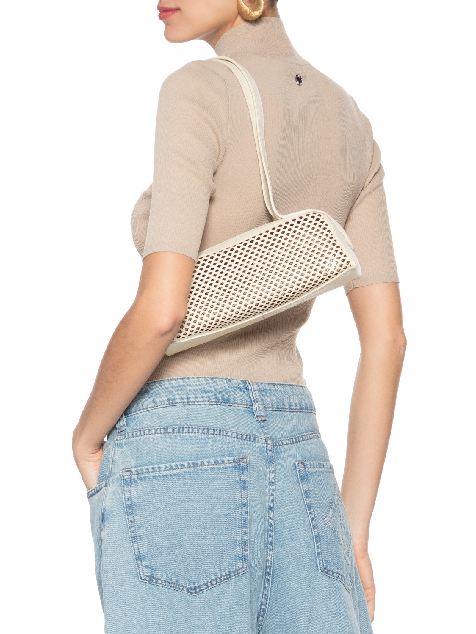 Bolsa Feminina Pequena Box Leather Off White Luiza Barcelos