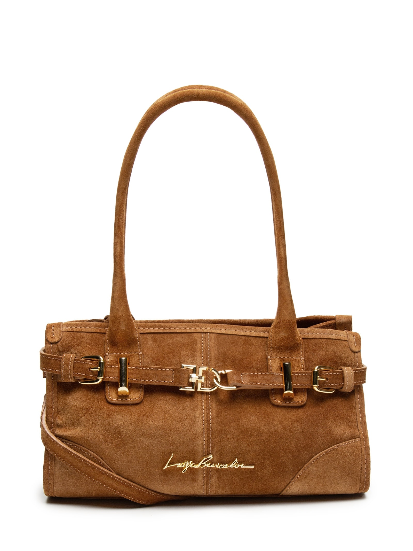 Bolsa Feminina Pequena Camurção Bege Luiza Barcelos