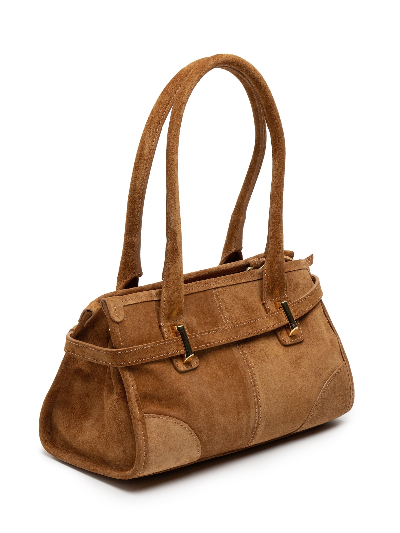 Bolsa Feminina Pequena Camurção Bege Luiza Barcelos