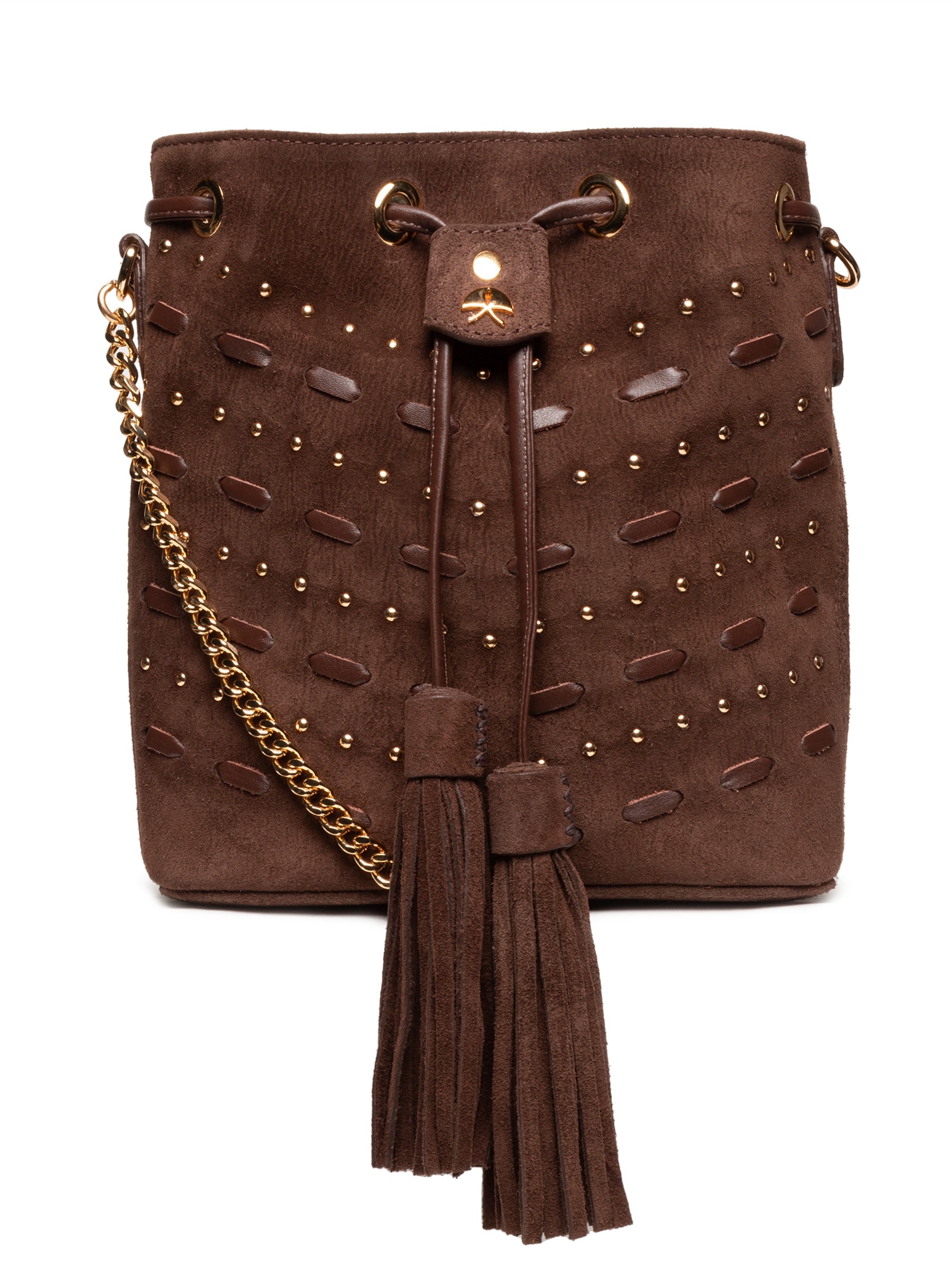 Bolsa Feminina Pequena Camurção Marrom Luiza Barcelos