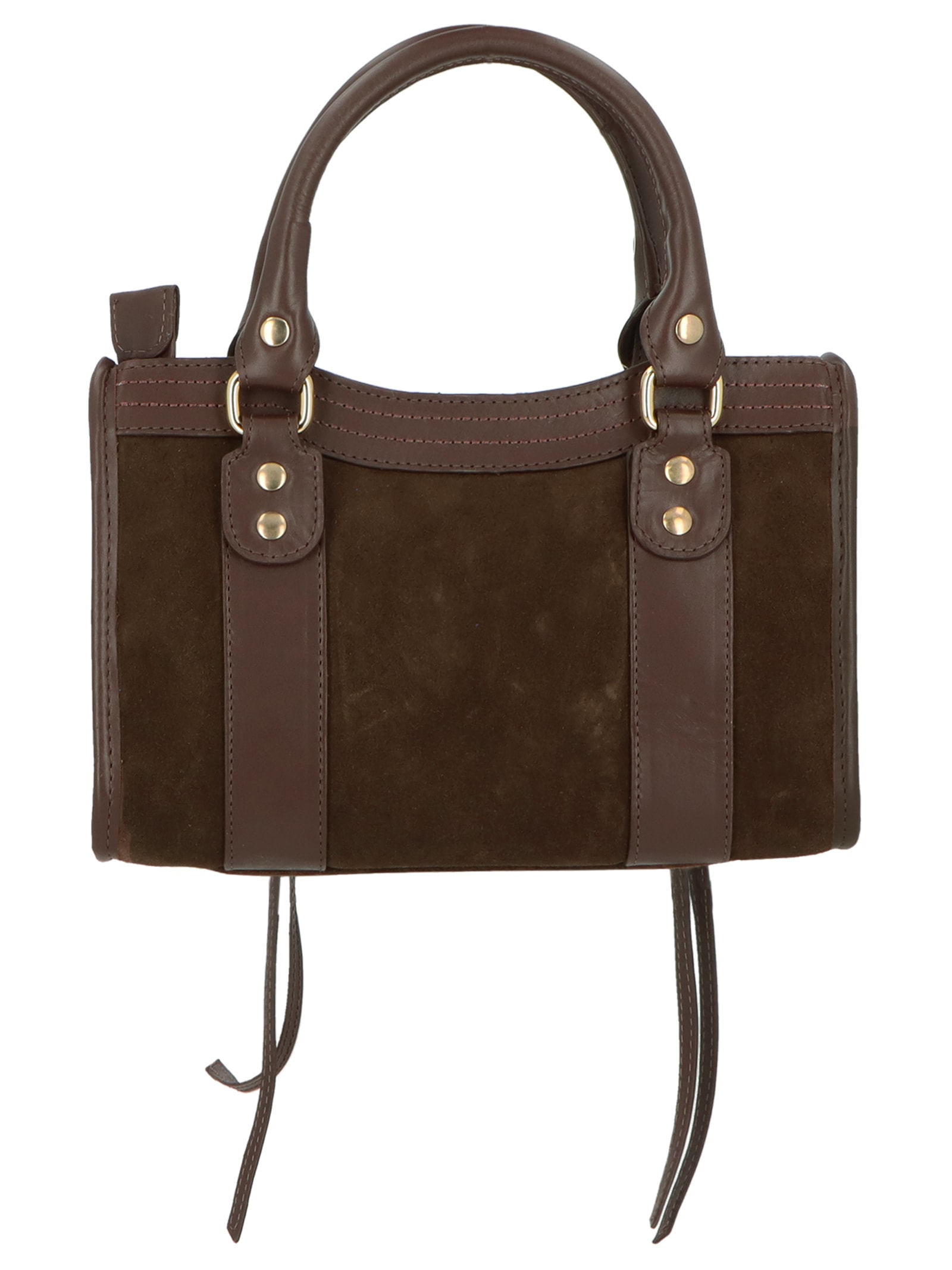 Bolsa Feminina Pequena com Zíperes Marrom Luiza Barcelos
