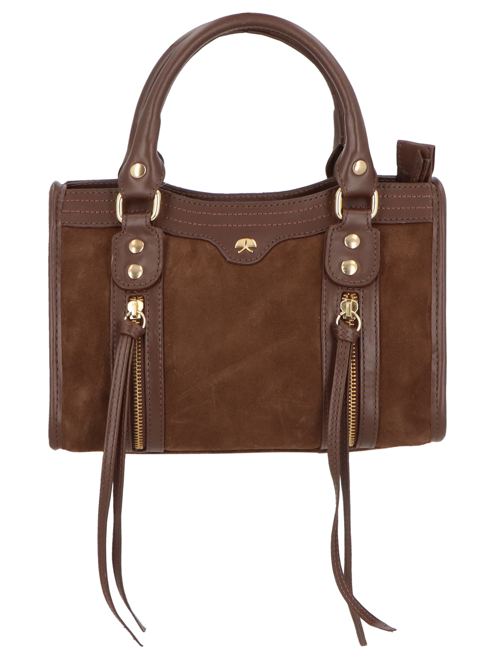 Bolsa Feminina Pequena com Zíperes – Marrom Luiza Barcelos