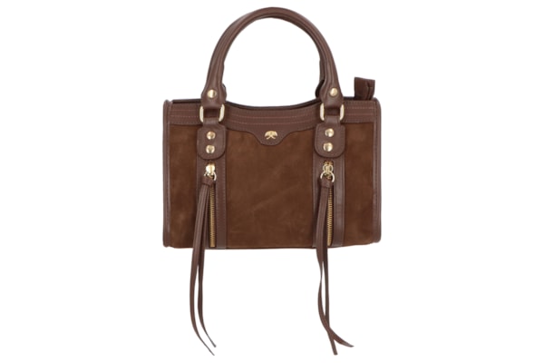 Bolsa Feminina Pequena com Zíperes – Marrom