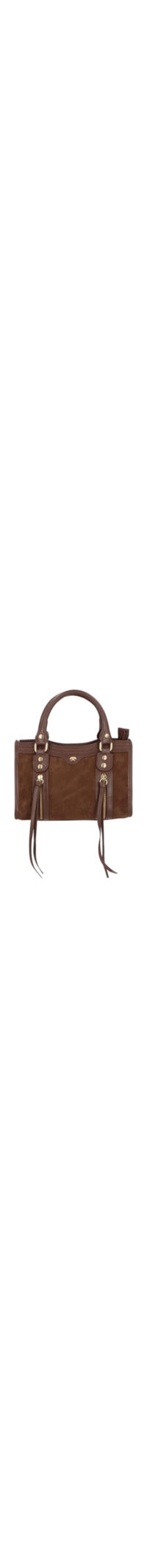 Bolsa Feminina Pequena com Zíperes – Marrom