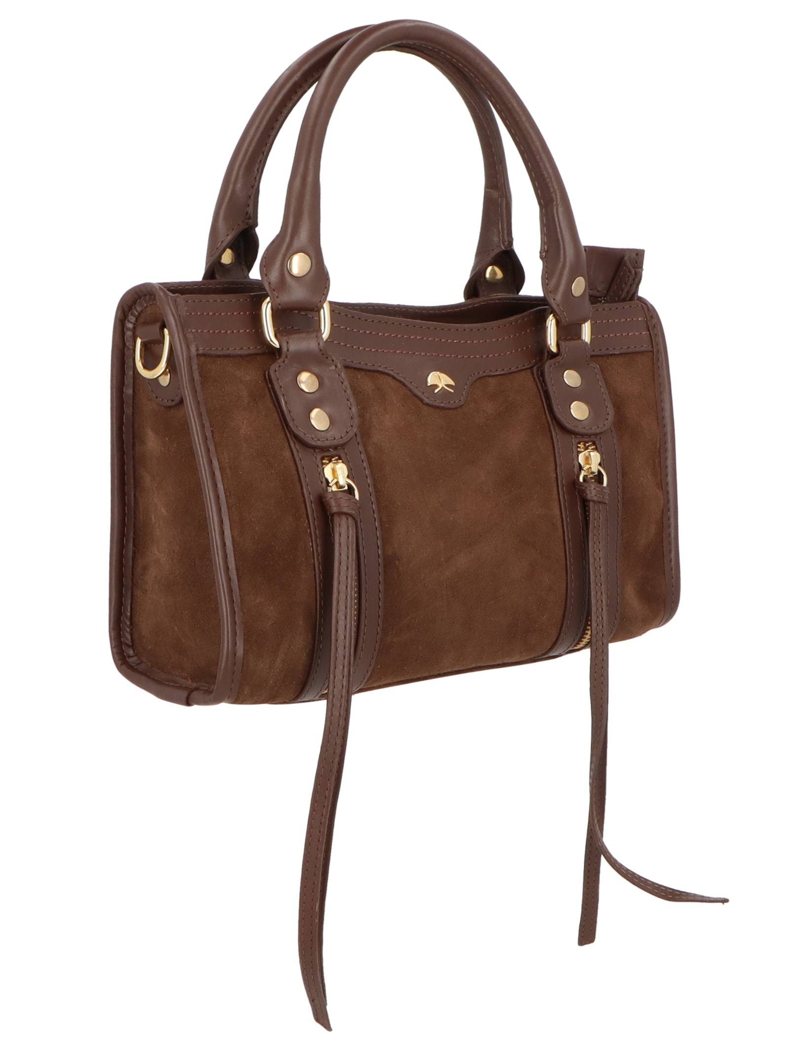 Bolsa Feminina Pequena com Zíperes – Marrom Luiza Barcelos