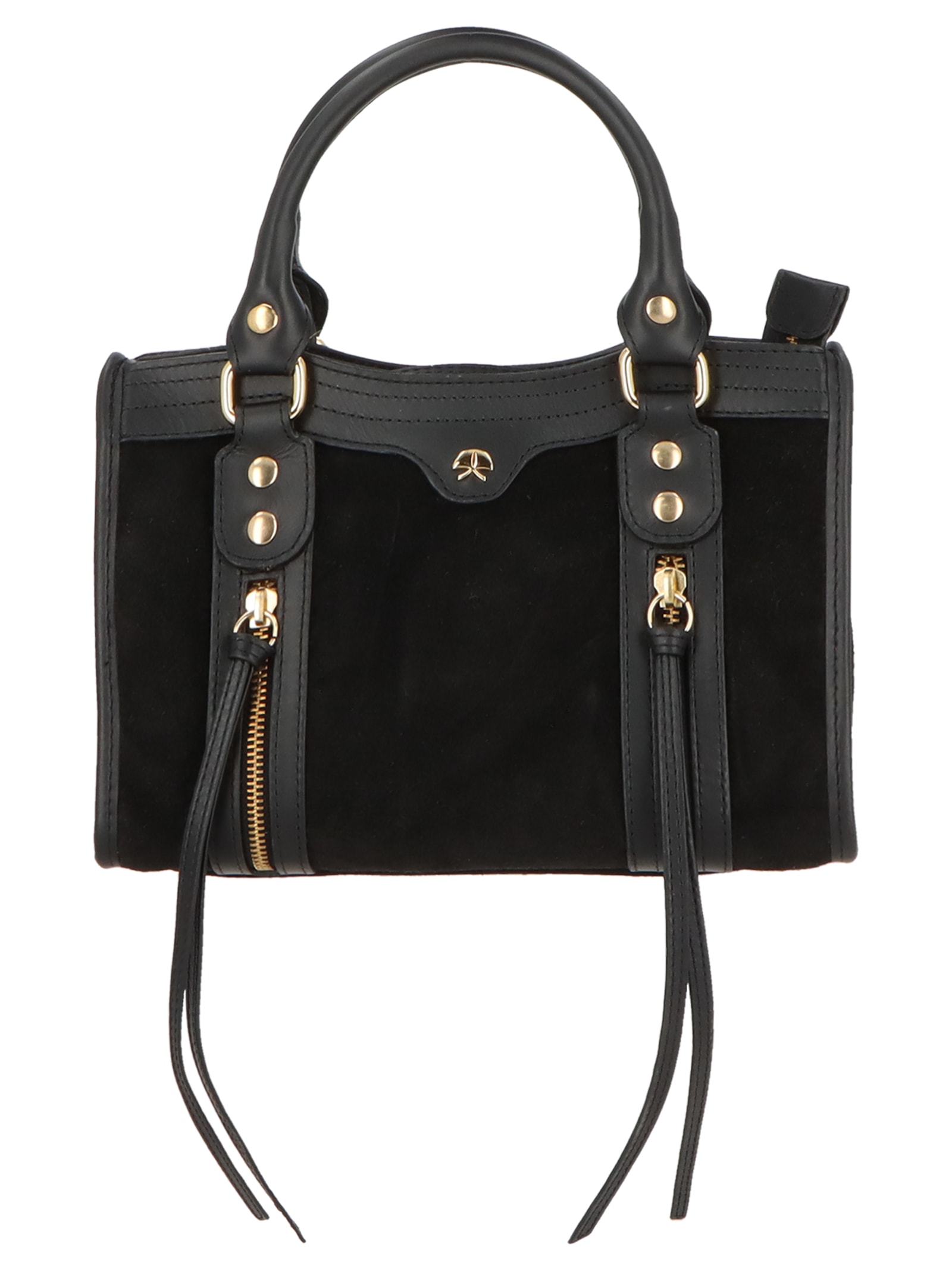 Bolsa Feminina Pequena com Zíperes – Preto Luiza Barcelos