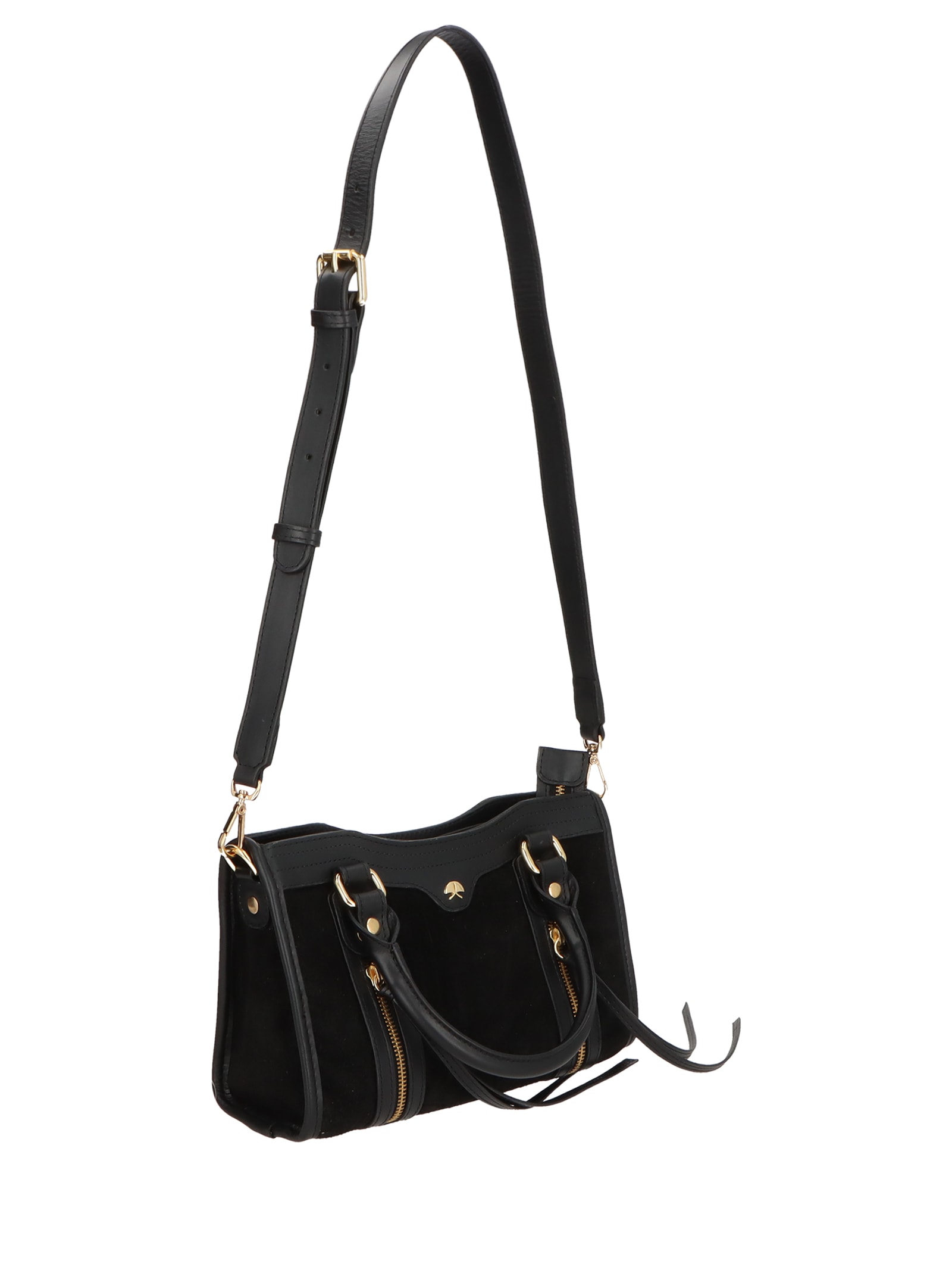 Bolsa Feminina Pequena com Zíperes – Preto Luiza Barcelos