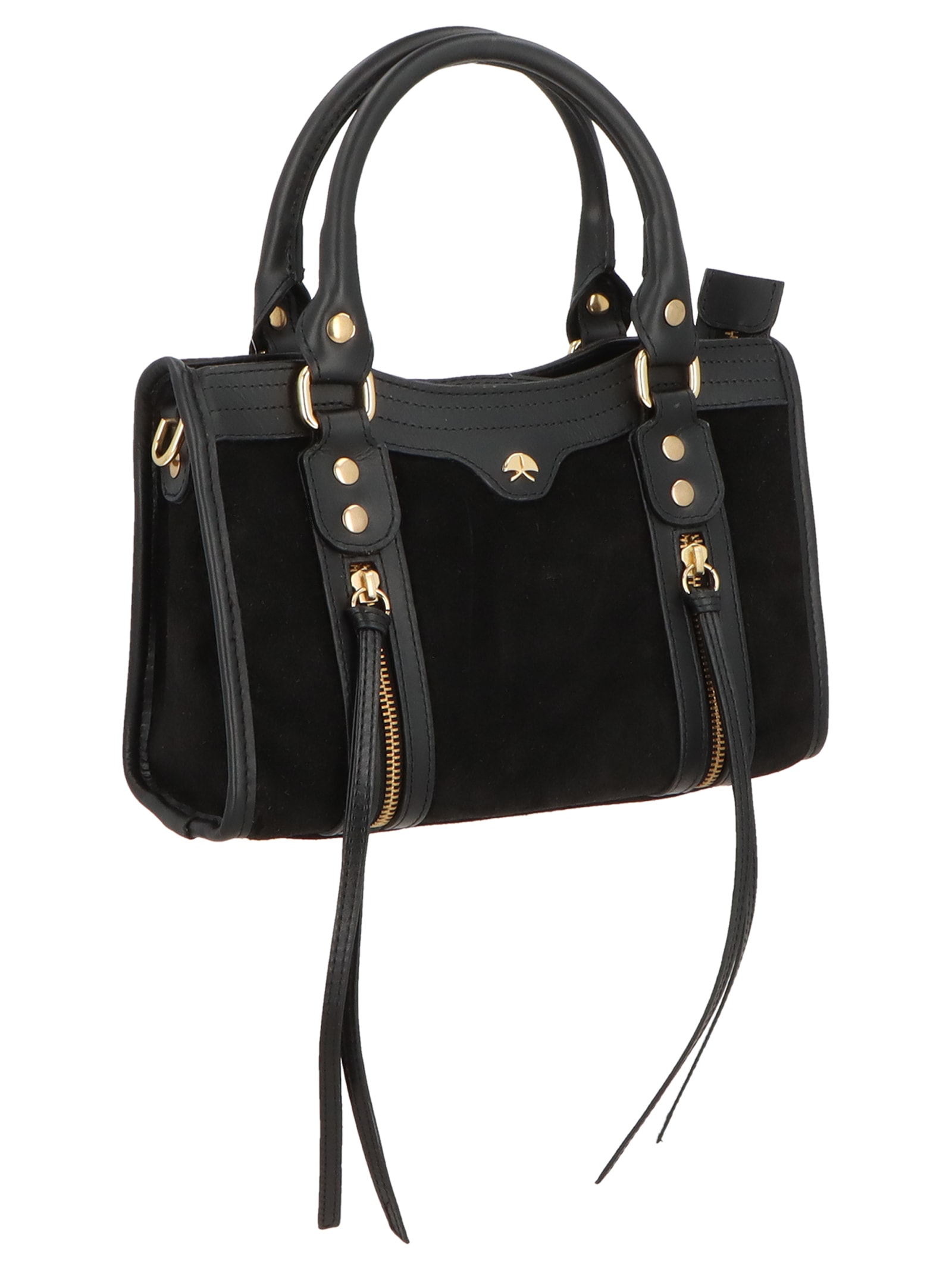 Bolsa Feminina Pequena com Zíperes – Preto Luiza Barcelos