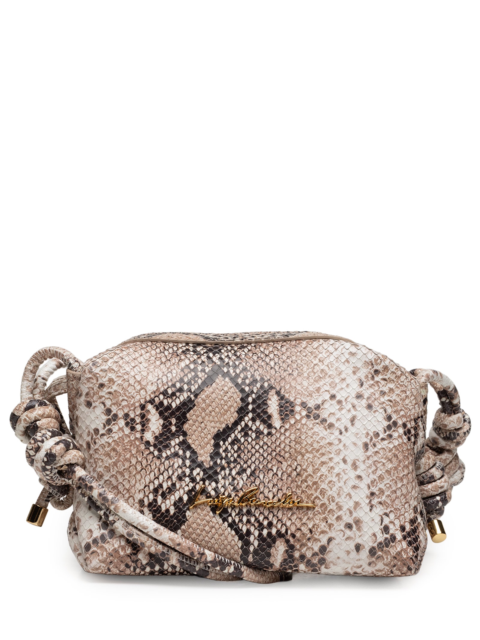Bolsa Feminina Pequena Couro Cobra Animal Print Luiza Barcelos