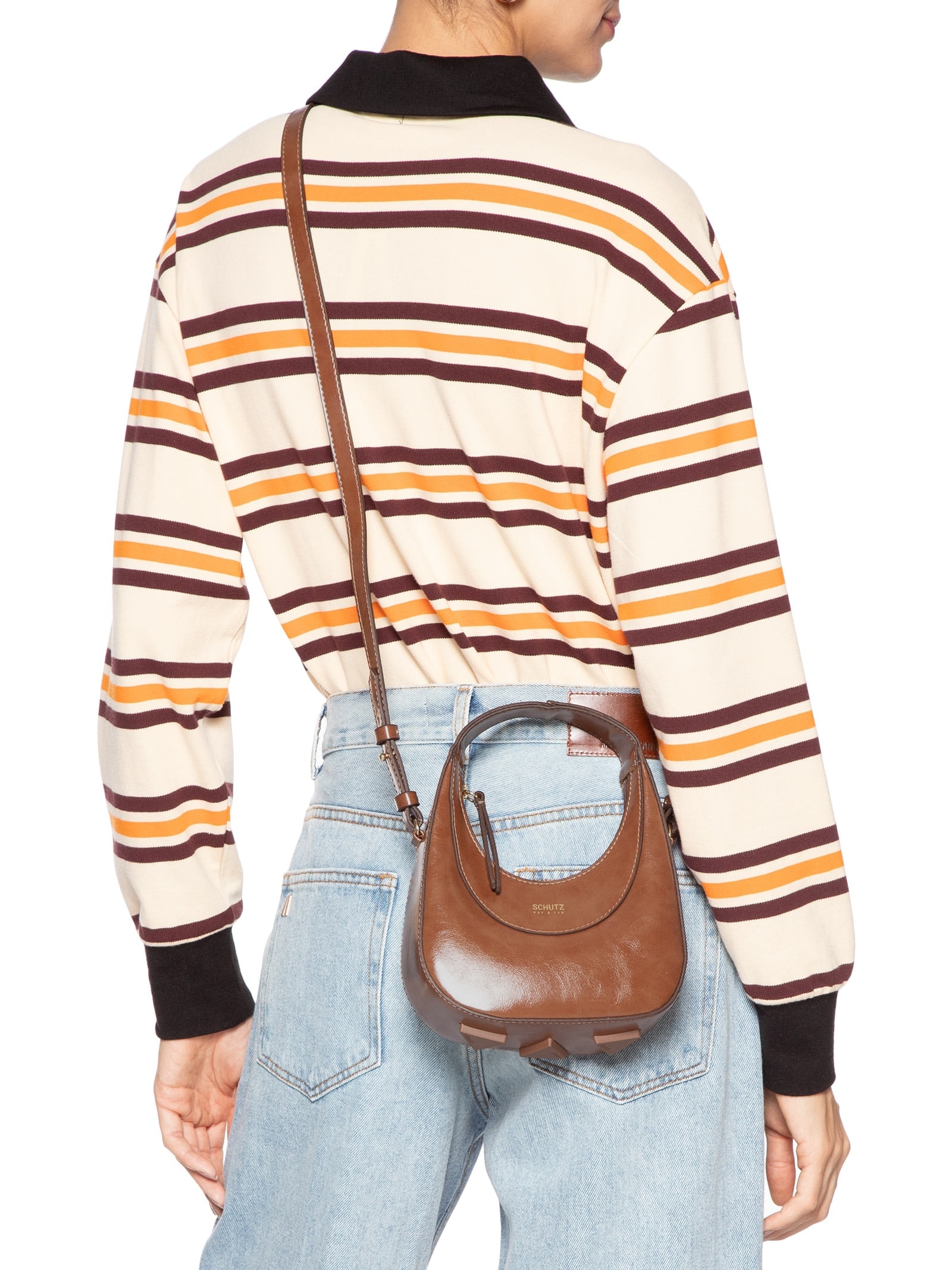 Bolsa Feminina Pequena Couro Marrom Schutz