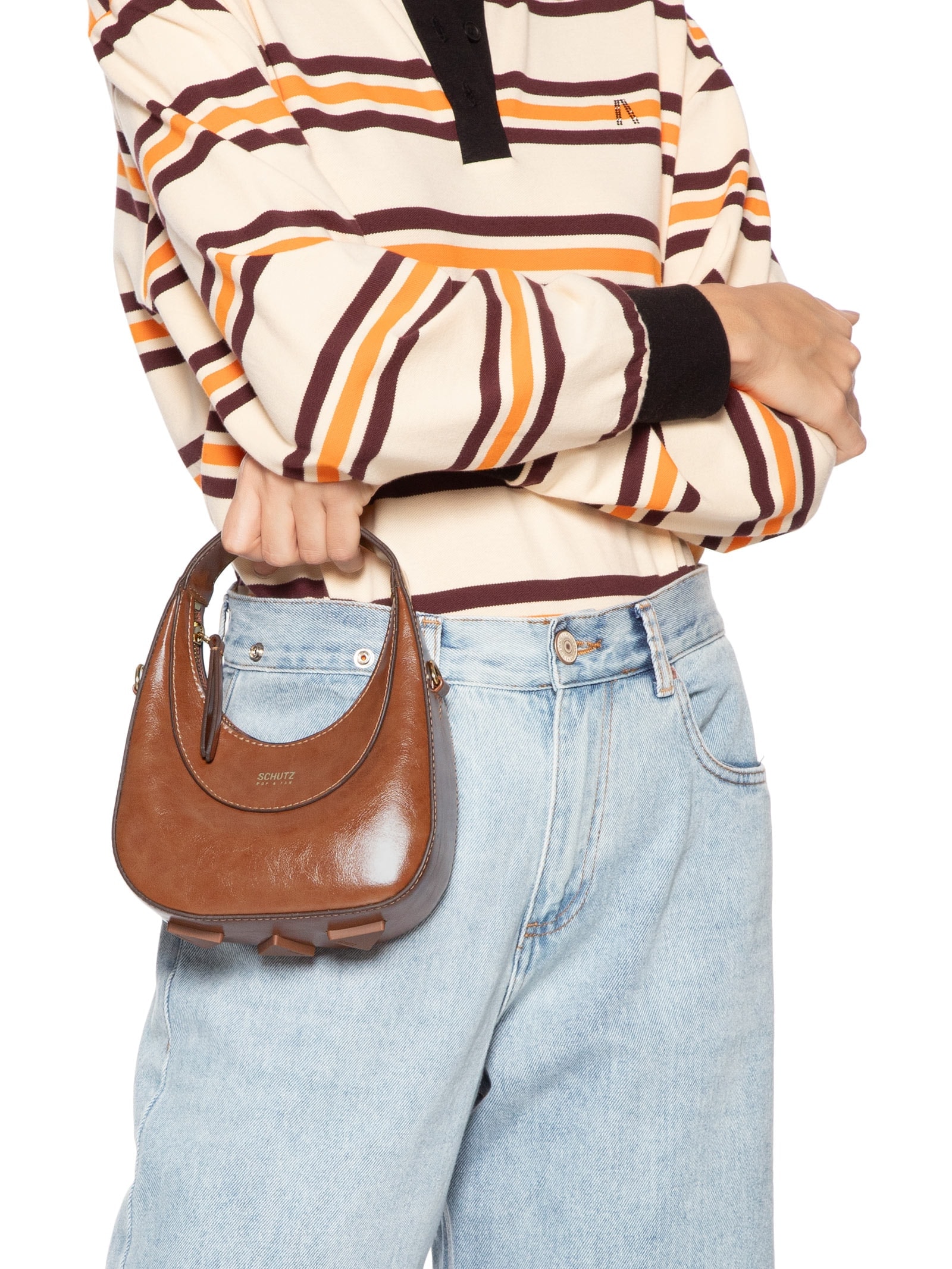 Bolsa Feminina Pequena Couro Marrom Schutz