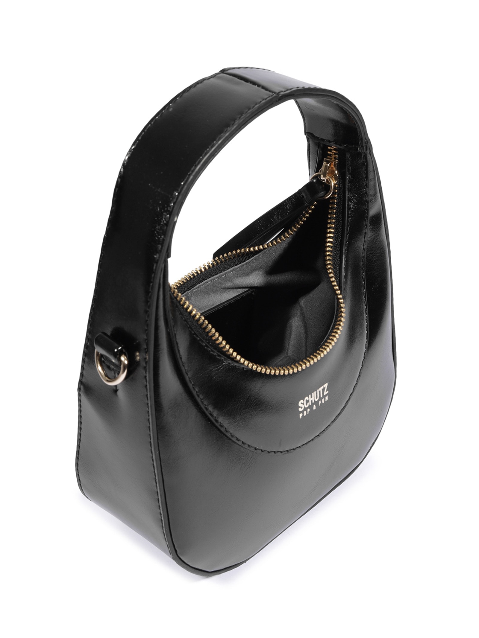 Bolsa Feminina Pequena Couro Preto Schutz