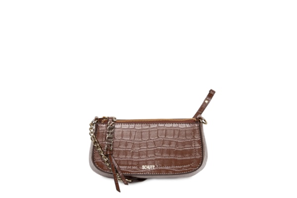 Bolsa Feminina Pequena Croco - Marrom