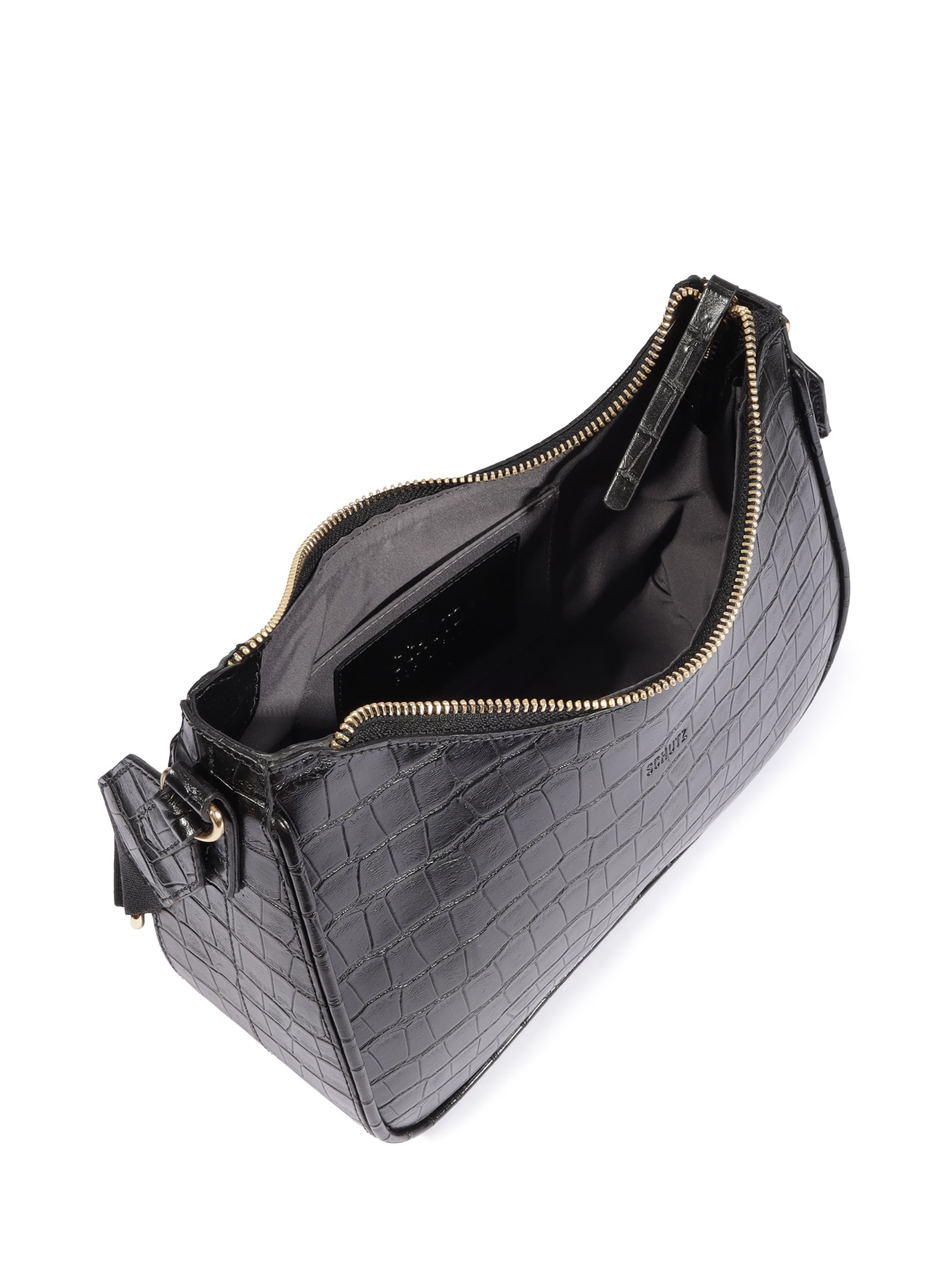 Bolsa Feminina Pequena Crocodiles Othe Preto Schutz