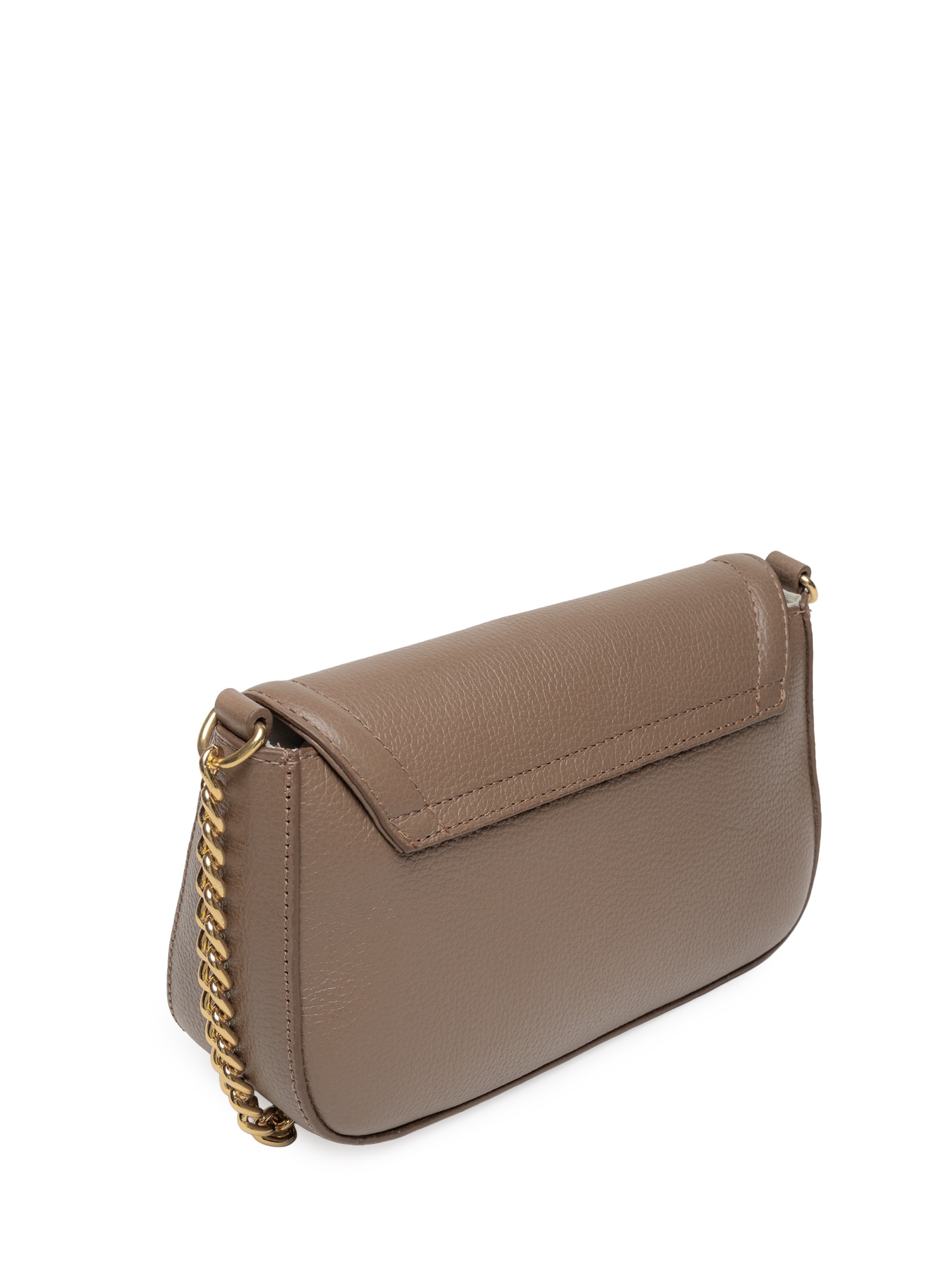 Bolsa Feminina Pequena Crossbody Com Enfeite Couro Marrom Lança Perfume