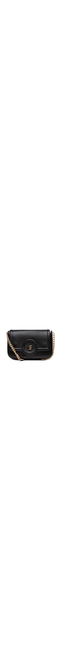 Bolsa Feminina Pequena Crossbody Com Enfeite Couro - Preto