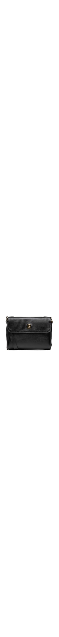 Bolsa Feminina Pequena Crossbody Couro Com Enfeite - Preto