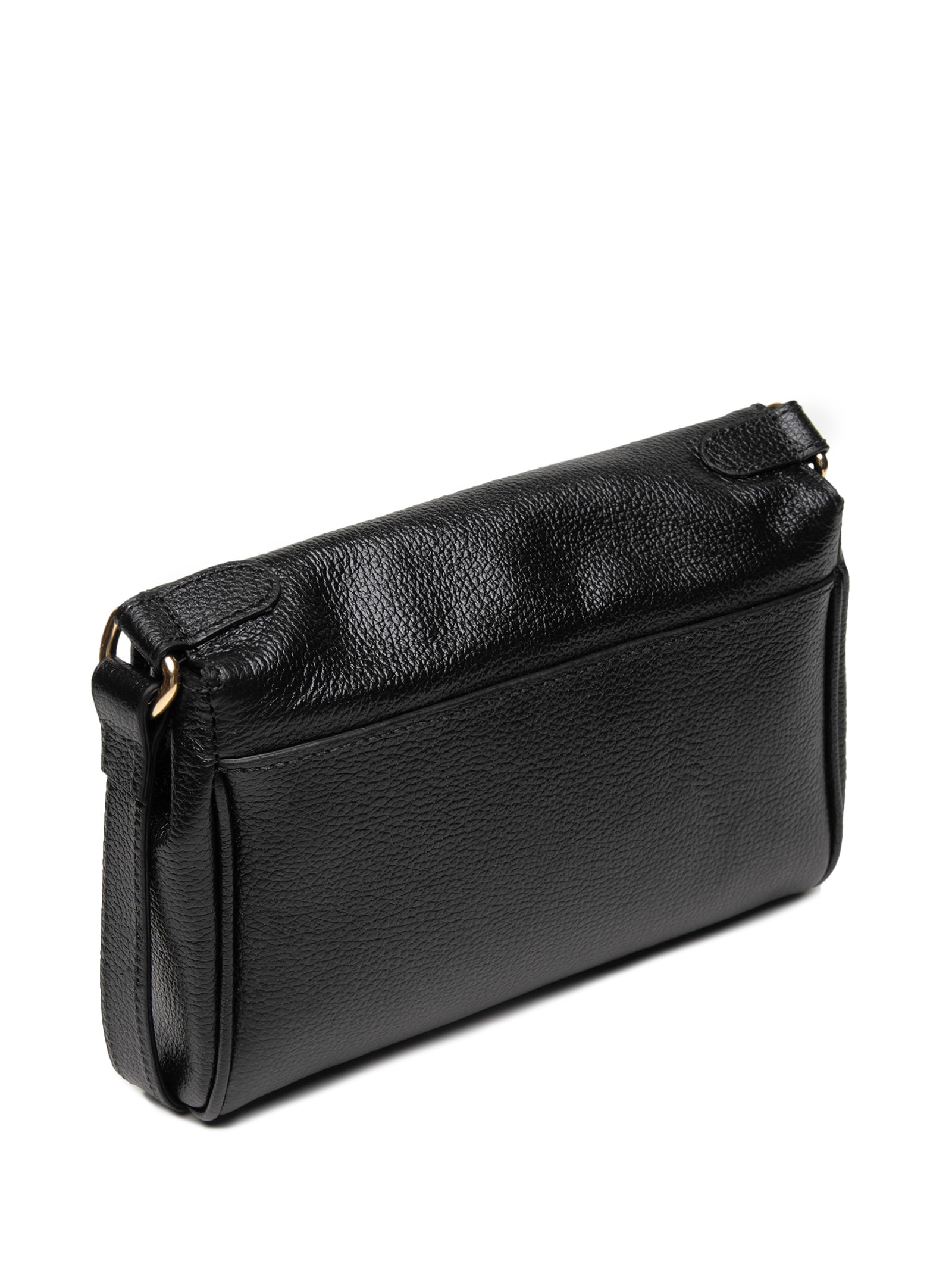 Bolsa Feminina Pequena Crossbody Couro Com Enfeite Preto Lança Perfume
