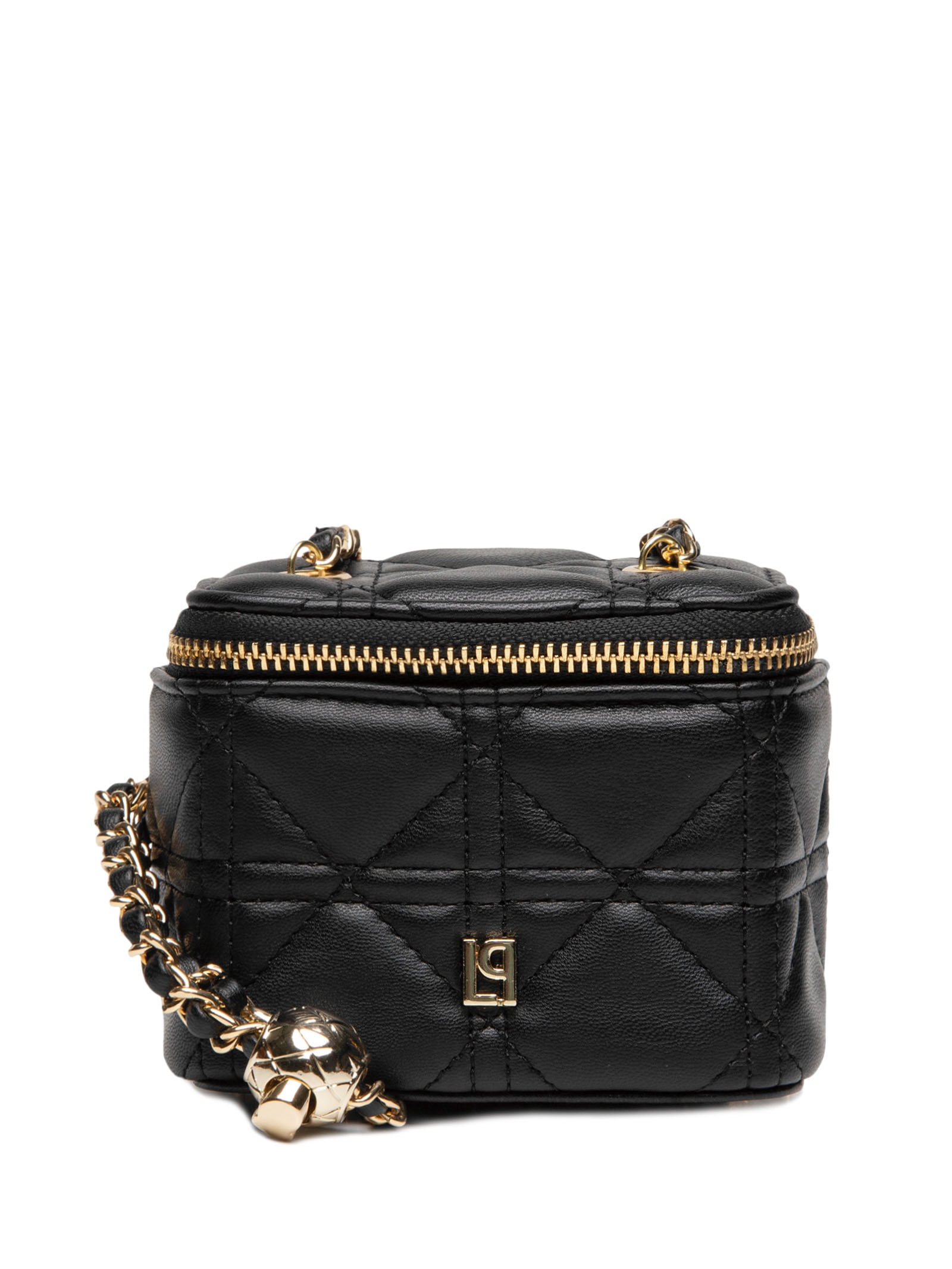 Bolsa Feminina Pequena Crossbody Matelassê E Espelho Preto Lança Perfume