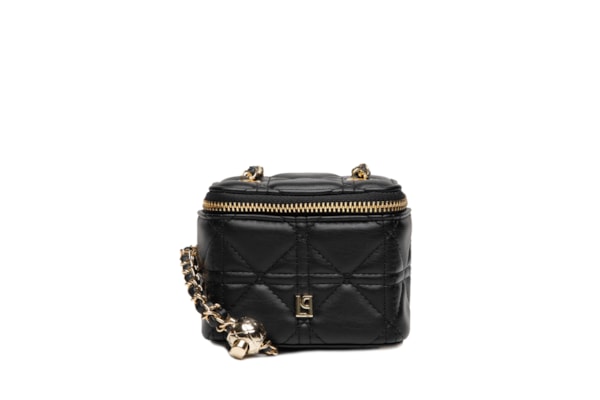 Bolsa Feminina Pequena Crossbody Matelassê E Espelho - Preto