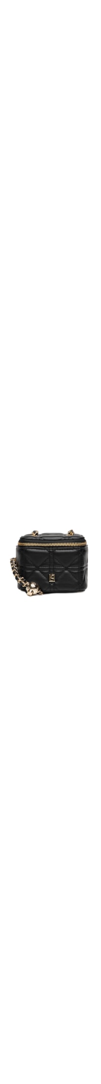 Bolsa Feminina Pequena Crossbody Matelassê E Espelho - Preto