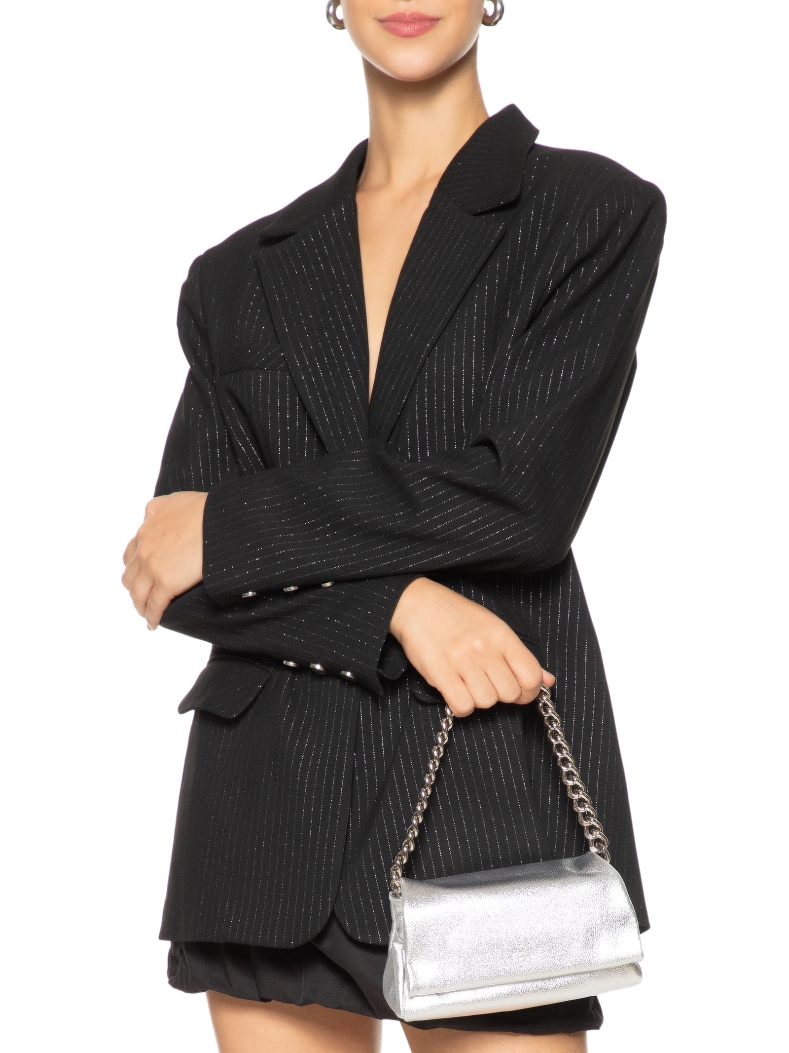 Bolsa Feminina Pequena Easy Fly Metal Prateado Schutz