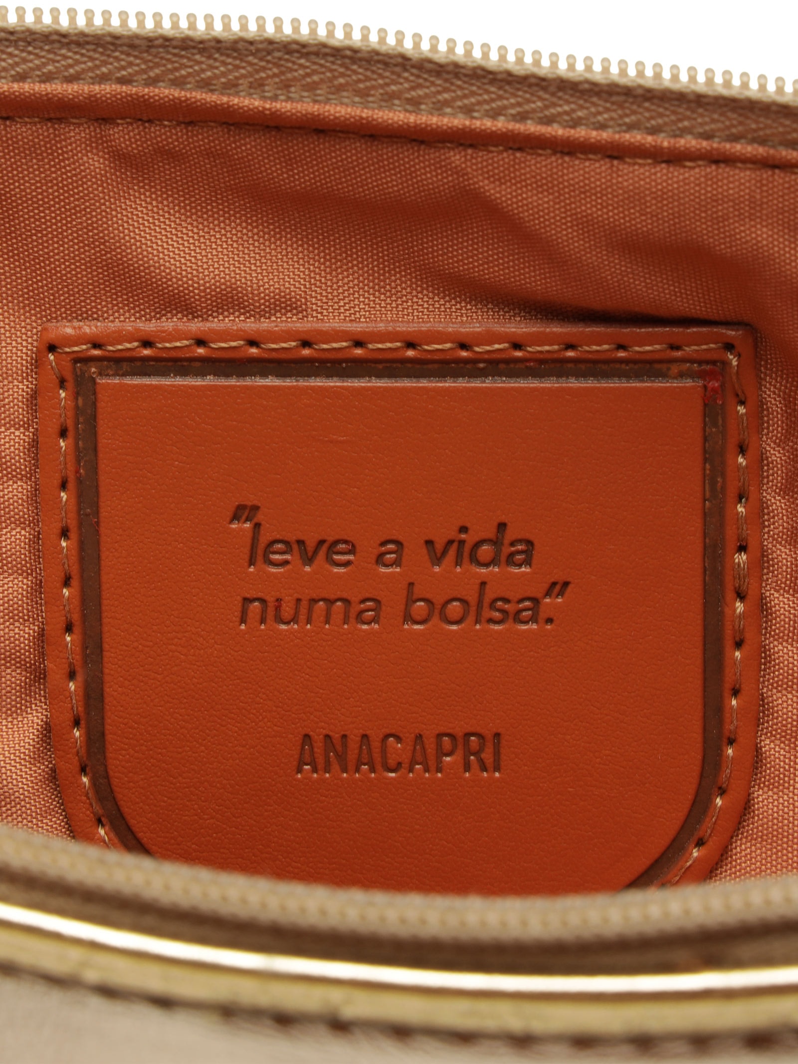 Bolsa Feminina Pequena Eco Napa Iron Dourado Anacapri