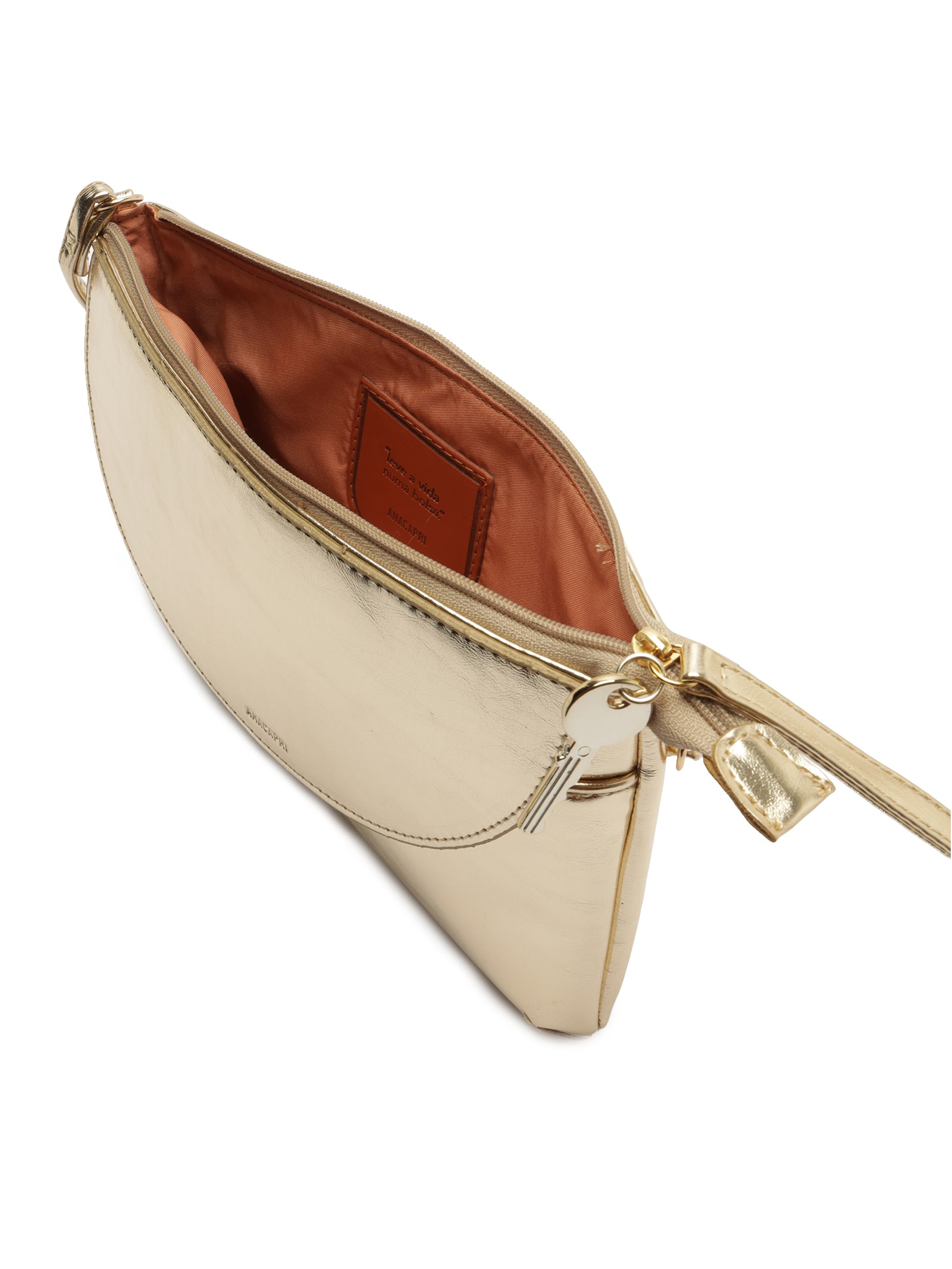 Bolsa Feminina Pequena Eco Napa Iron Dourado Anacapri