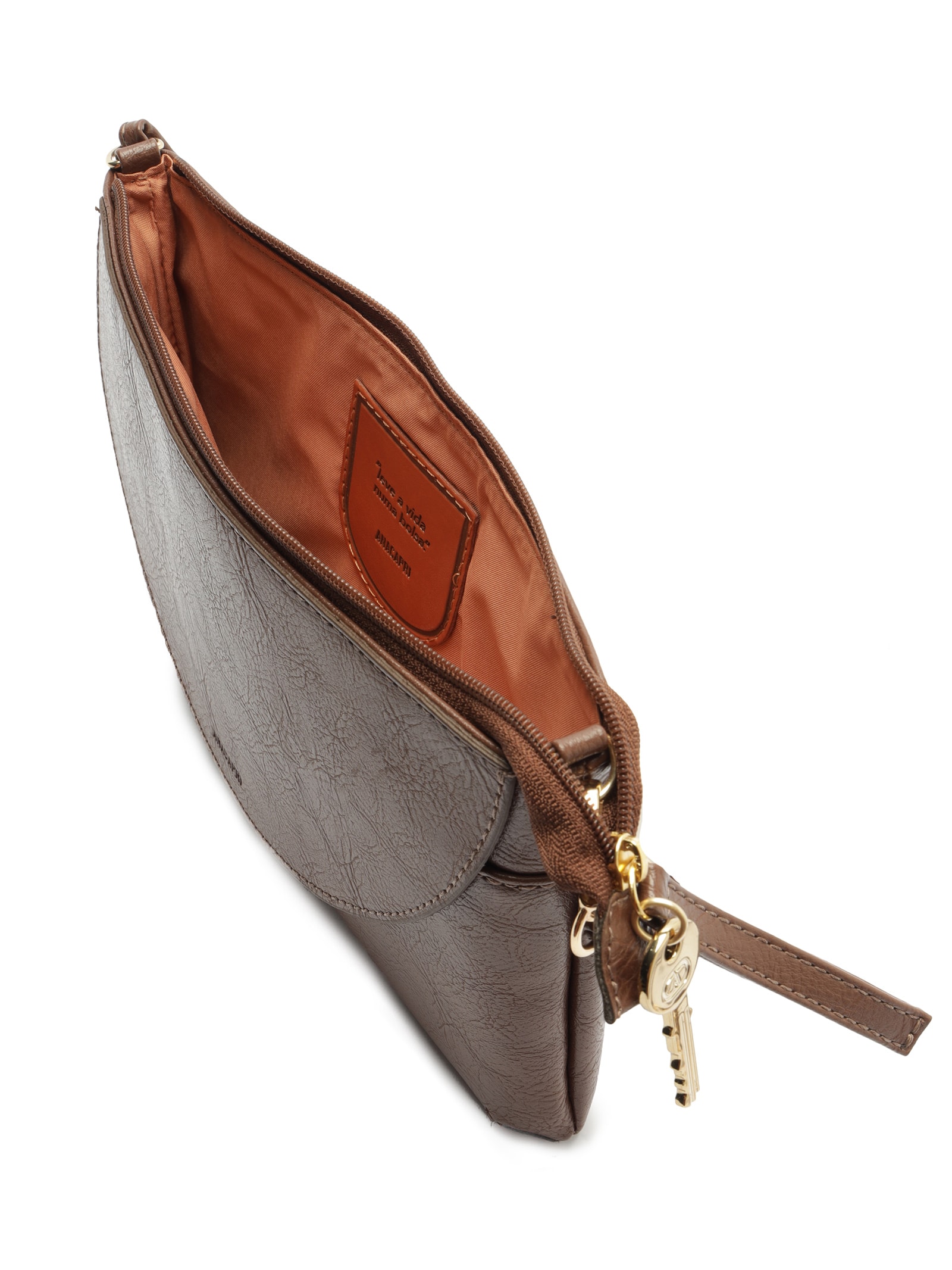 Bolsa Feminina Pequena Eco Napa Iron Marrom Anacapri