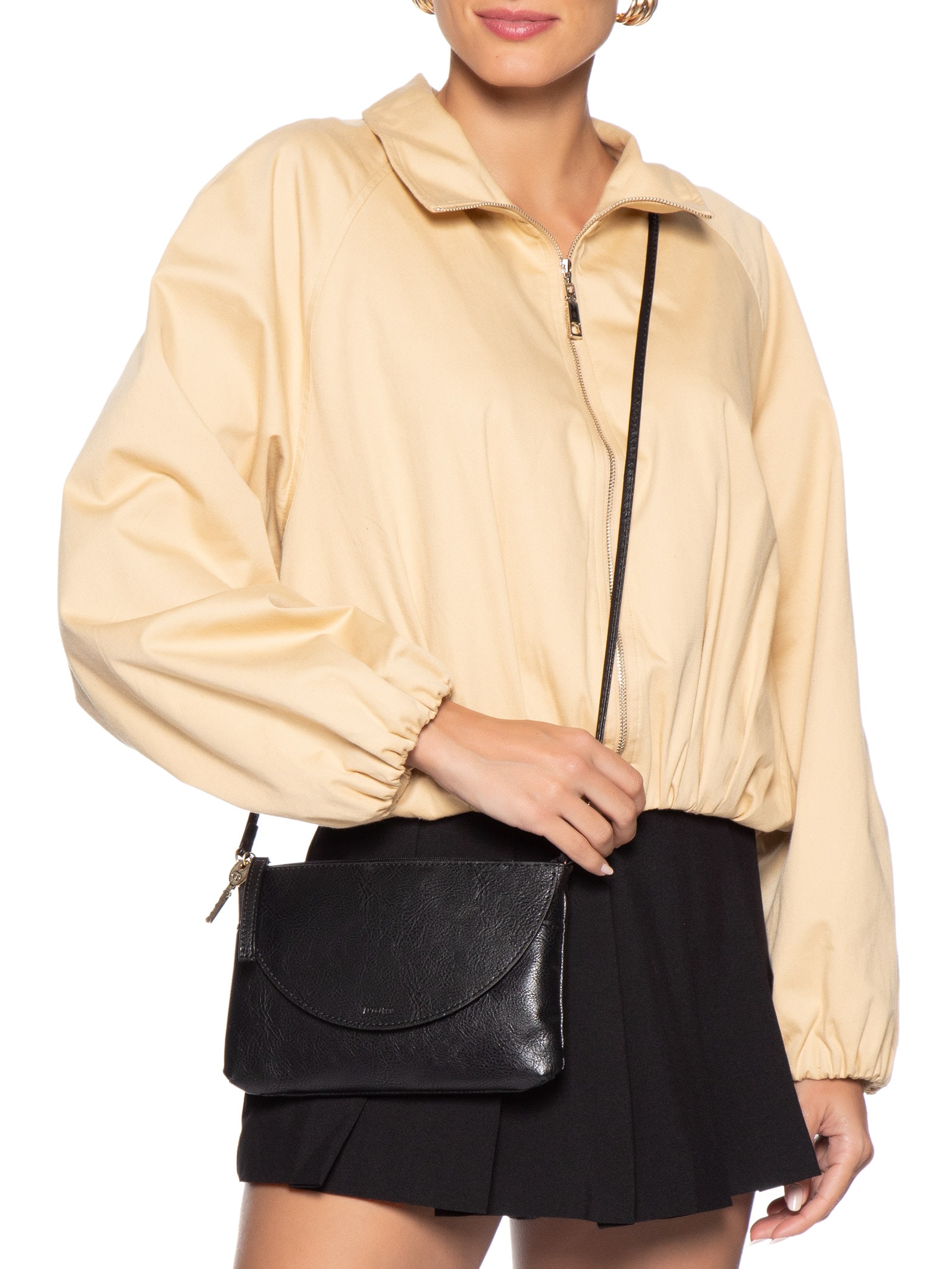 Bolsa Feminina Pequena Eco Napa Iron Preto Anacapri