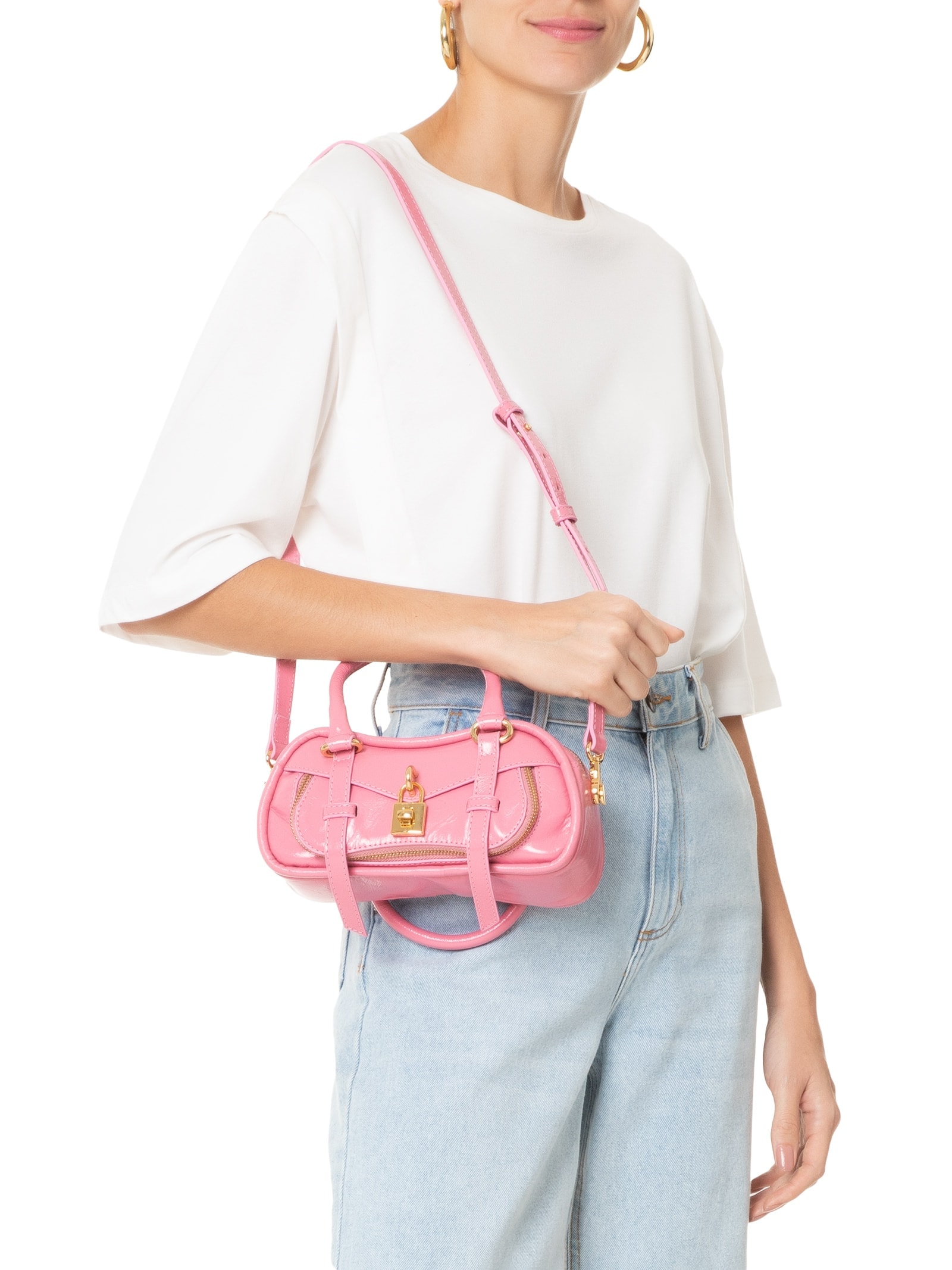 Luiza Barcelos - Bolsa Feminina Pequena Em Couro Com Acabamento