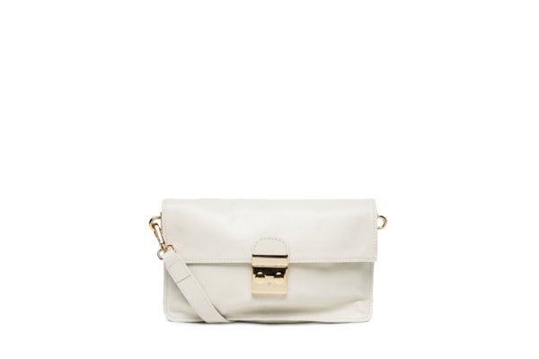 Bolsa Feminina Pequena Em Couro Detalhe De Alça Marsala E Charme - Branco