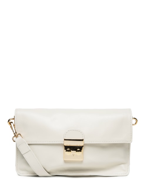 Bolsa Feminina Pequena Em Couro Detalhe De Alça Marsala E Charme – Branco