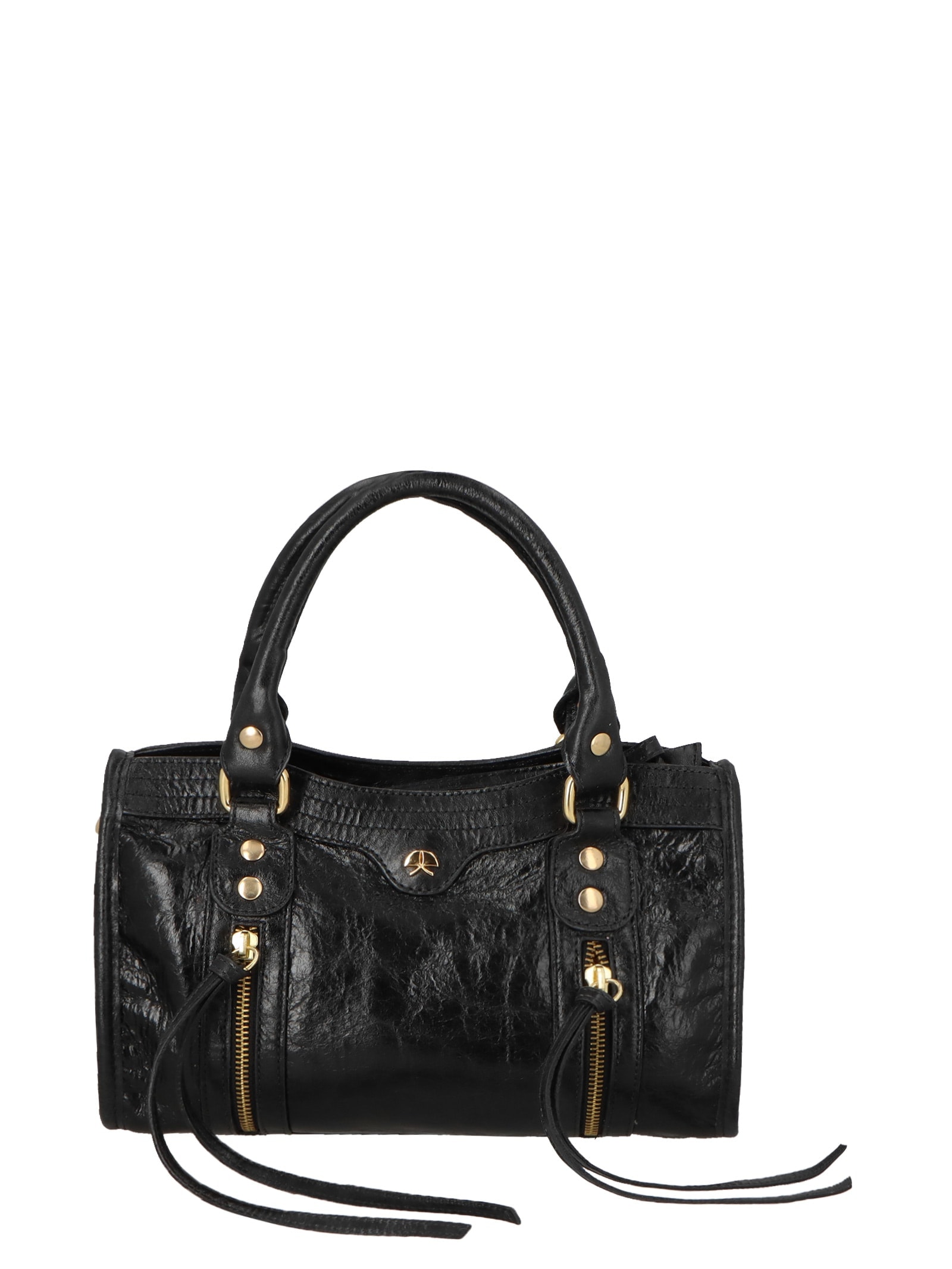 Bolsa Feminina Pequena Em Couro Preto Luiza Barcelos