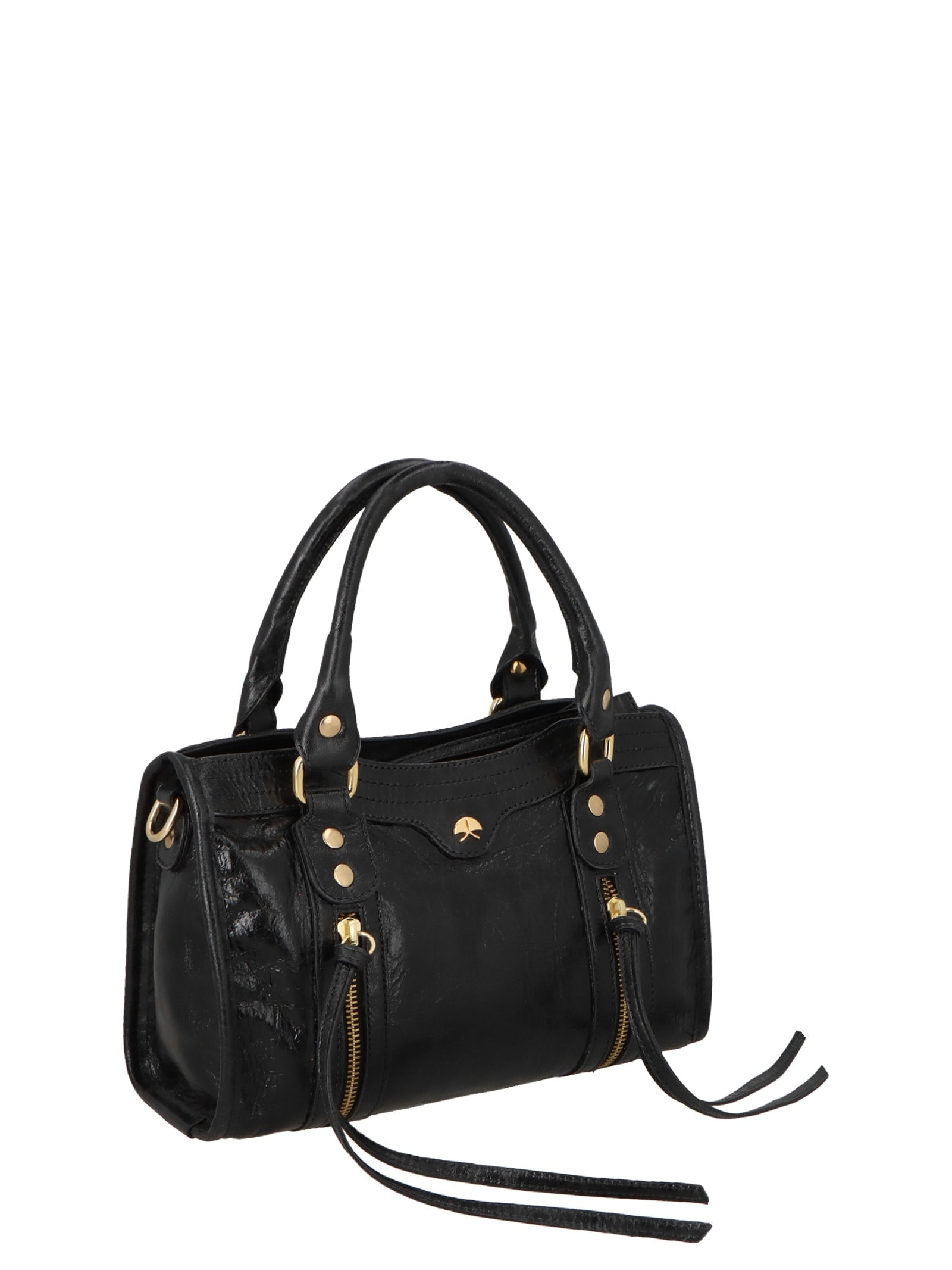 Bolsa Feminina Pequena Em Couro Preto Luiza Barcelos