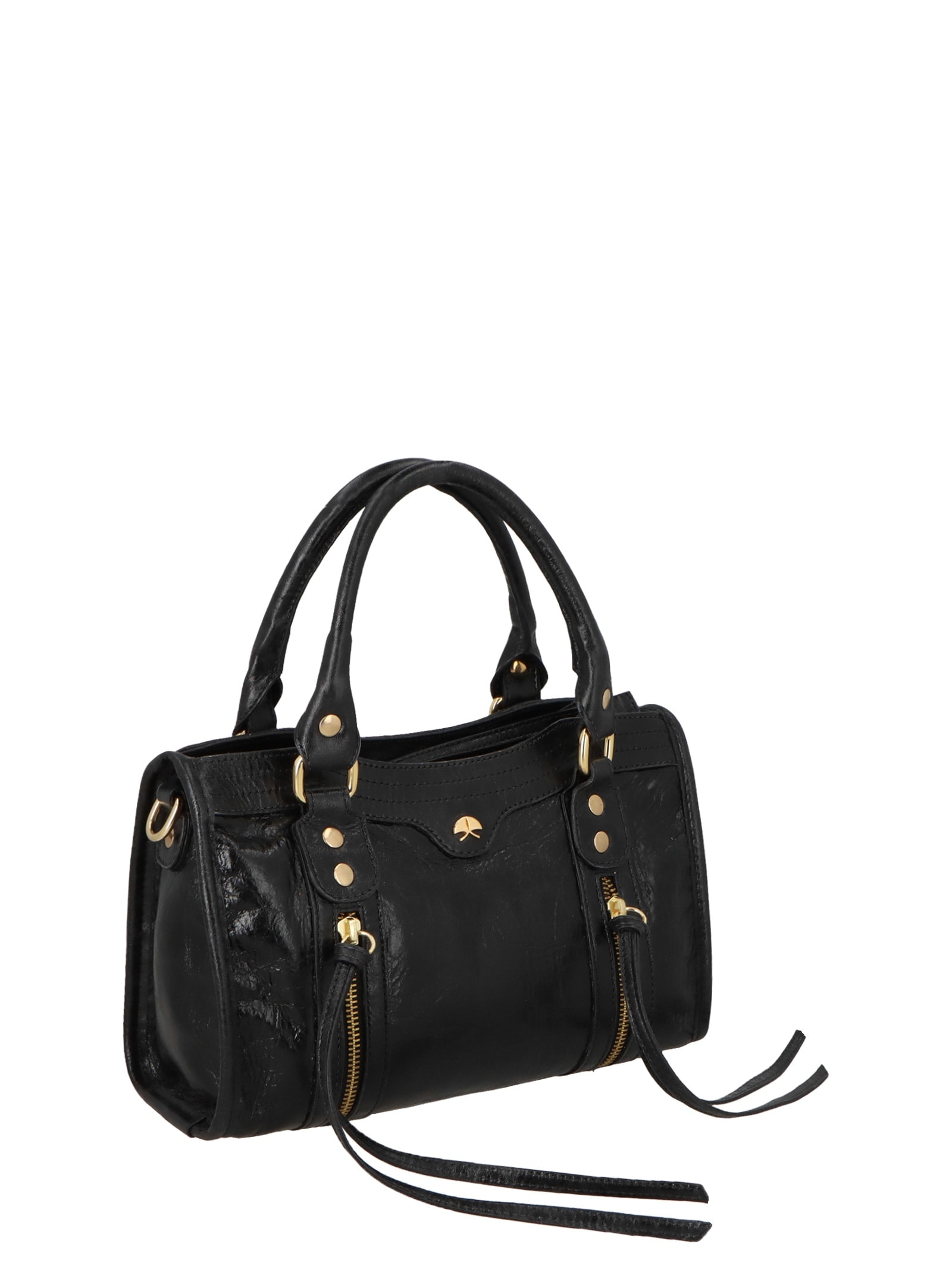 Bolsa Feminina Pequena Em Couro Preto Luiza Barcelos