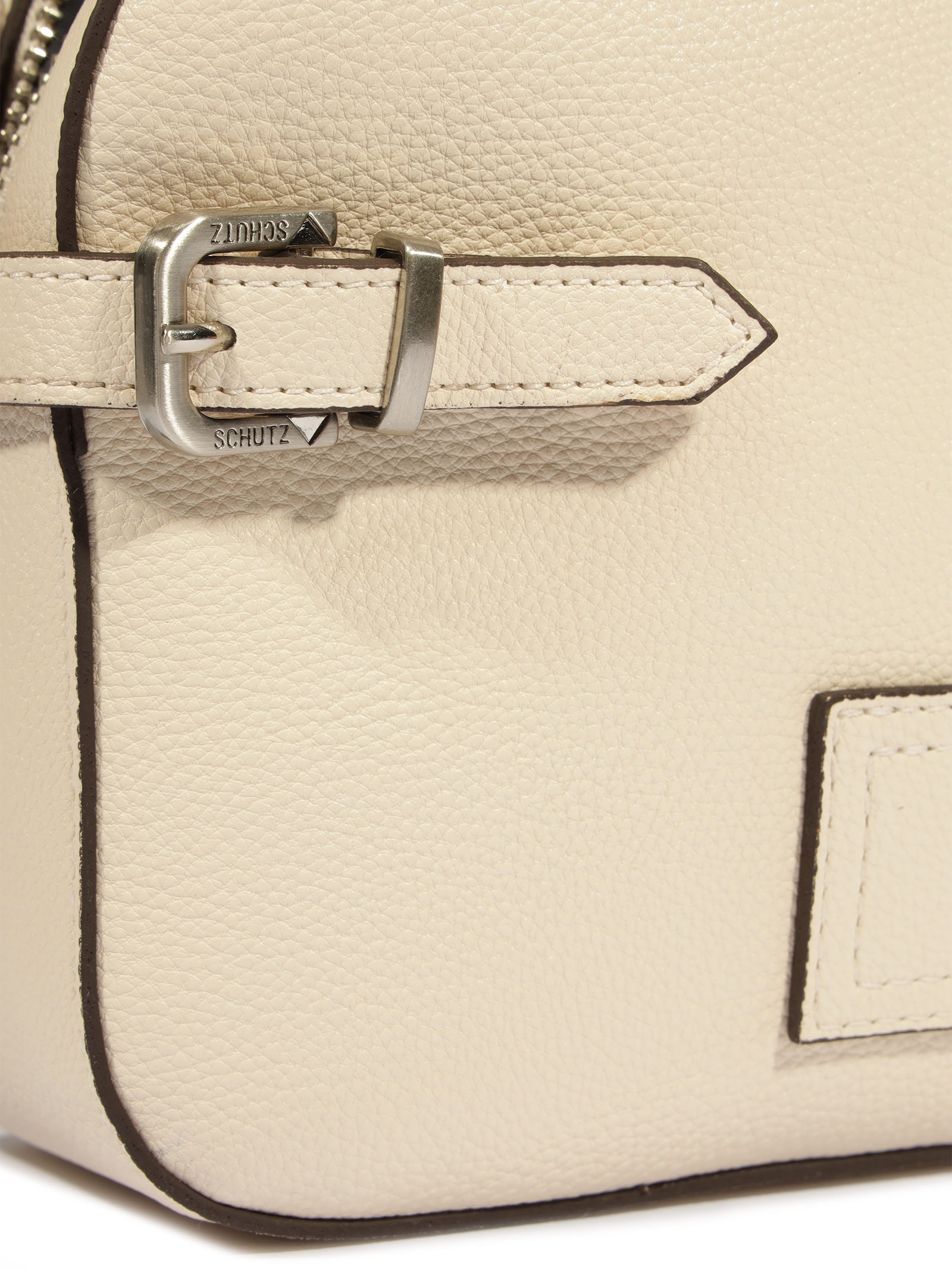 Bolsa Feminina Pequena Fivelas Branco Schutz