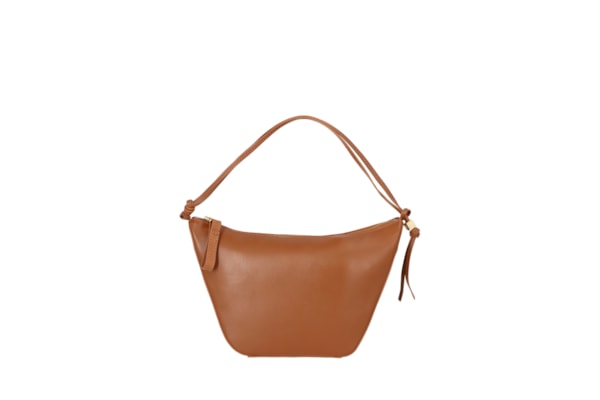 Bolsa Feminina Pequena Hobo Em Couro - Marrom
