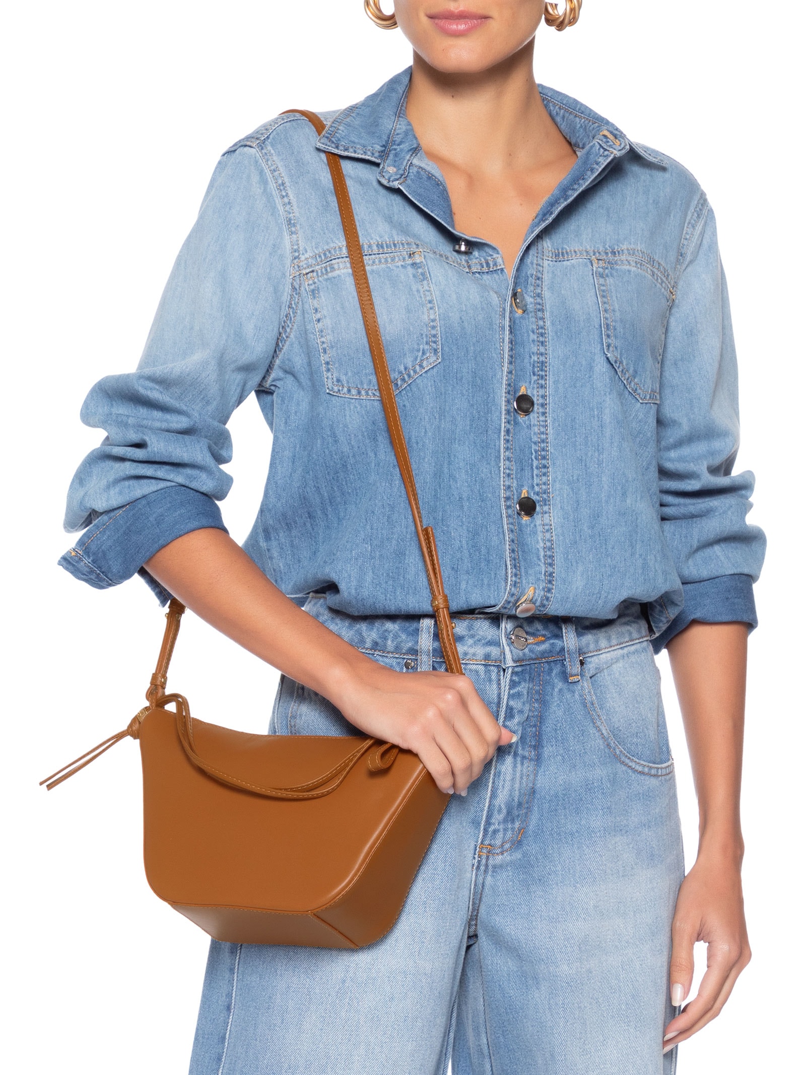 Bolsa Feminina Pequena Hobo Em Couro Marrom Luiza Barcelos