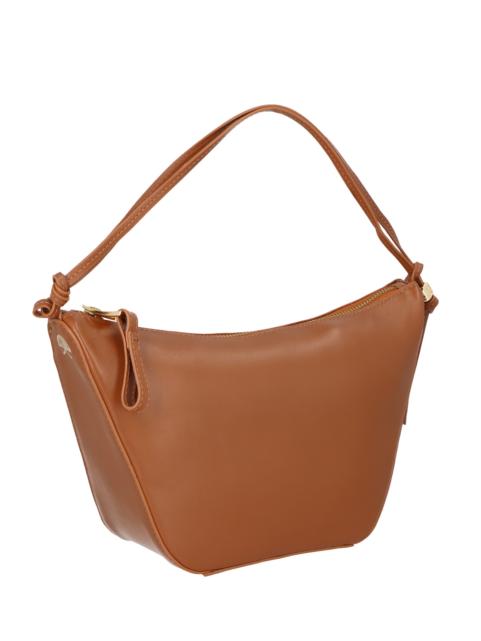 Bolsa Feminina Pequena Hobo Em Couro Marrom Luiza Barcelos