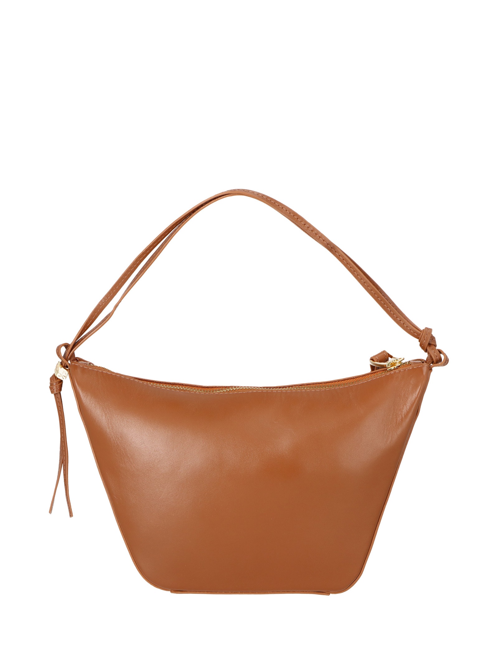 Bolsa Feminina Pequena Hobo Em Couro Marrom Luiza Barcelos